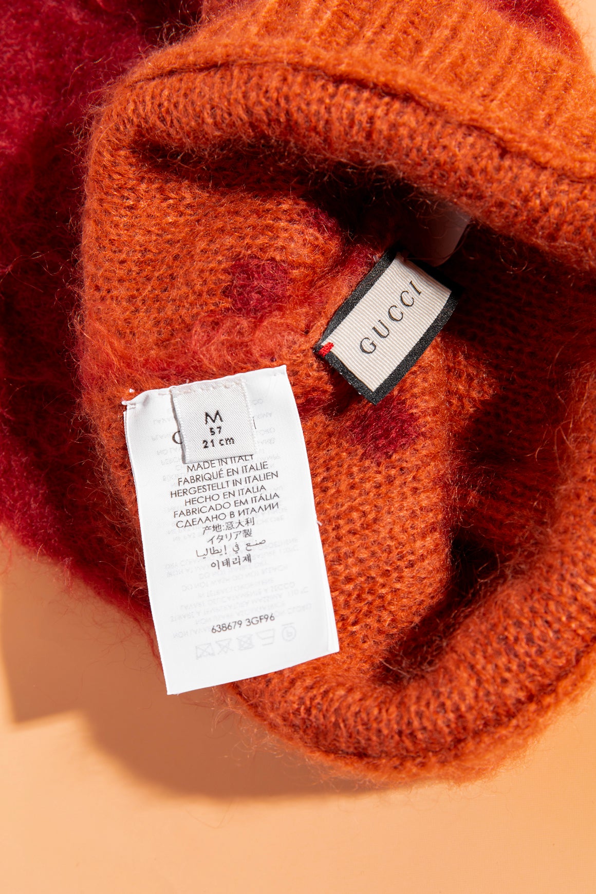 GUCCI Orange/Red Mohair Beanie