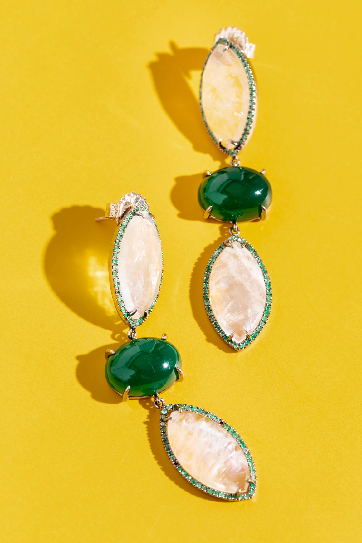 MEREDITH MARKS Quartz & Labradorite Drop Earrings