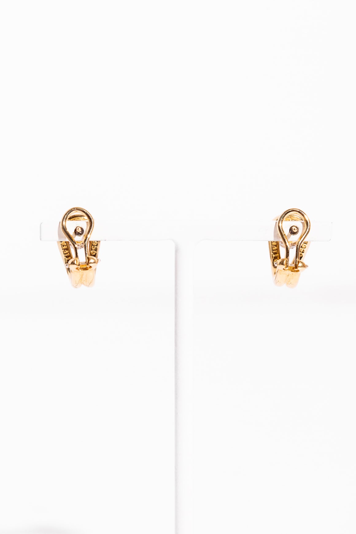 TIFFANY & CO. 14K Gold Diamond Hoop Earrings