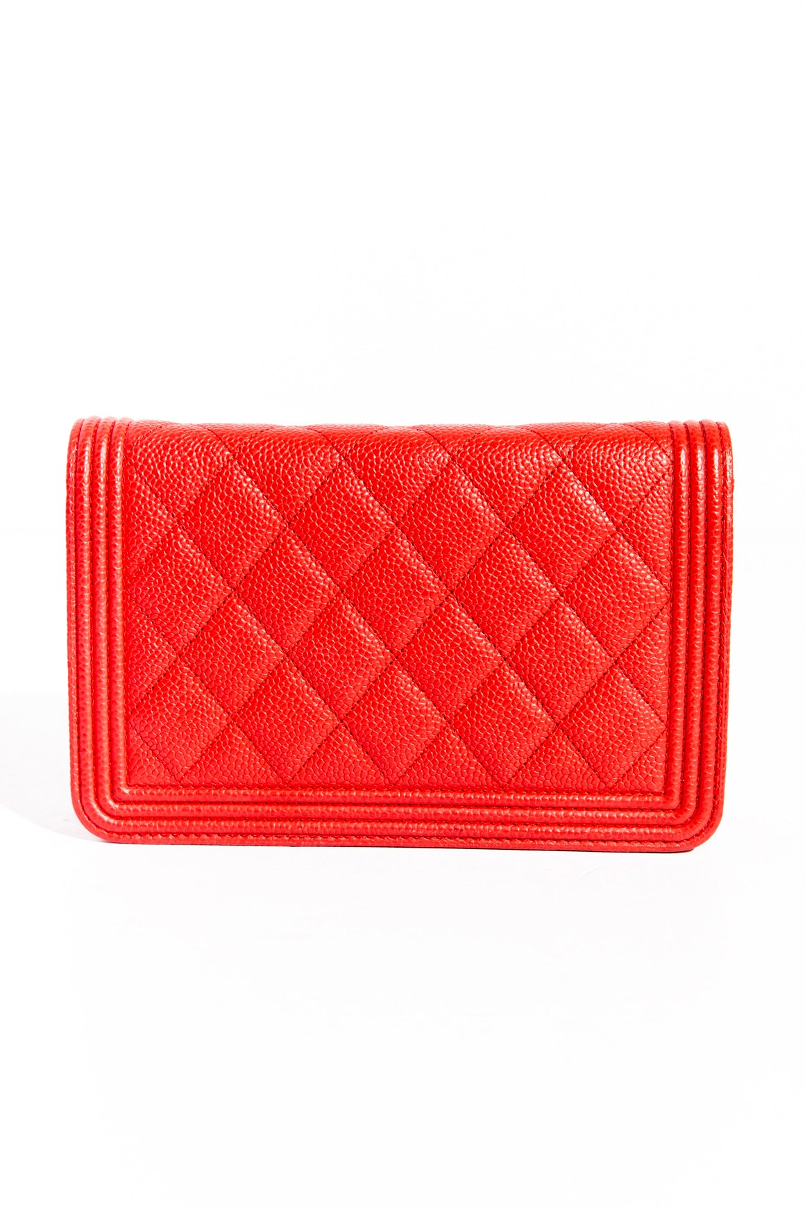 CHANEL Red Boy Wallet On Chain