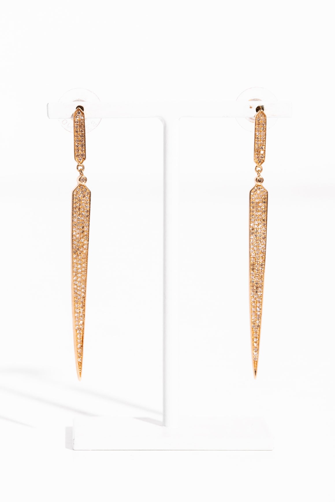 14K & Pave Diamond Dagger Earrings
