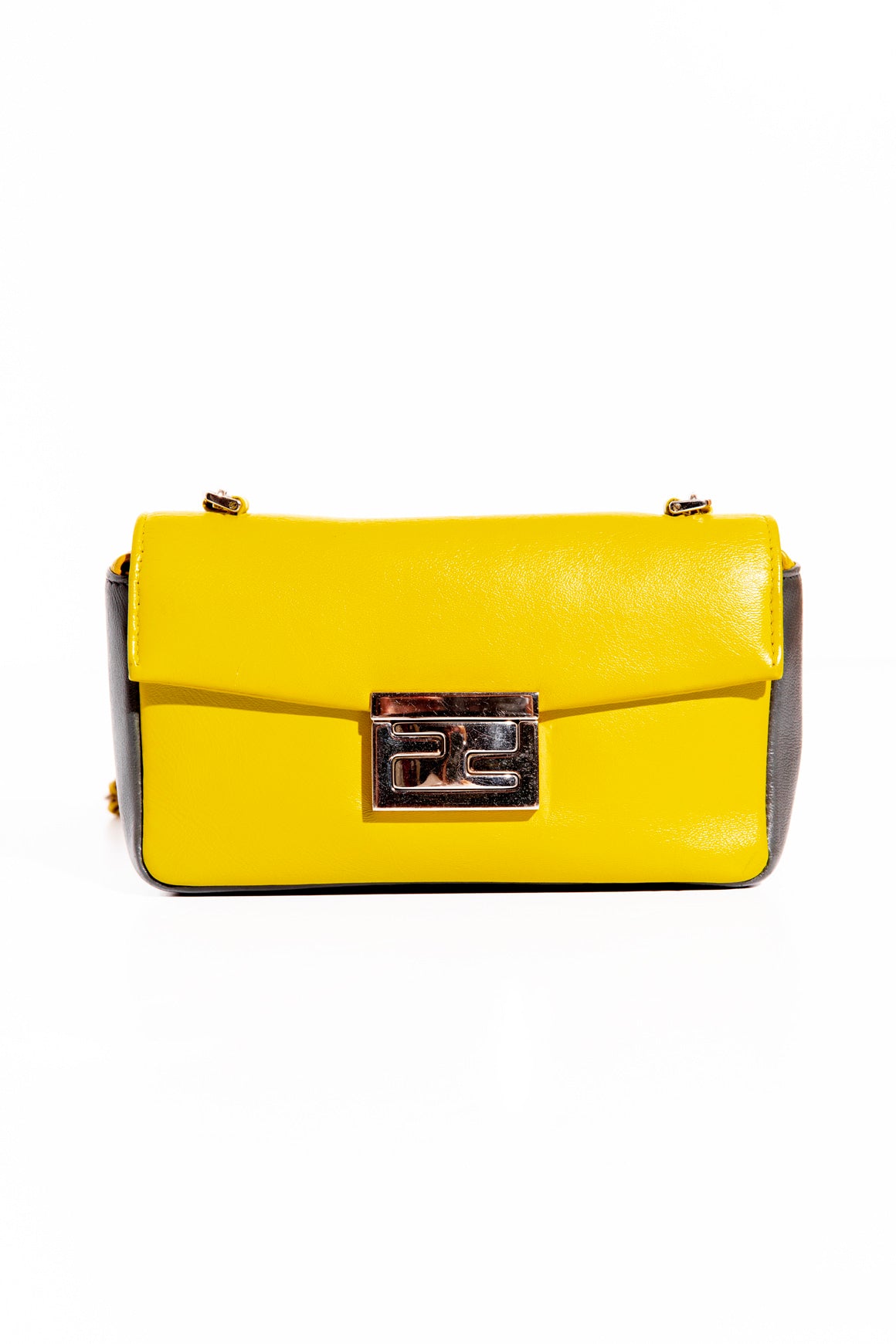 FENDI Chartreuse/Grey Mini Baguette
