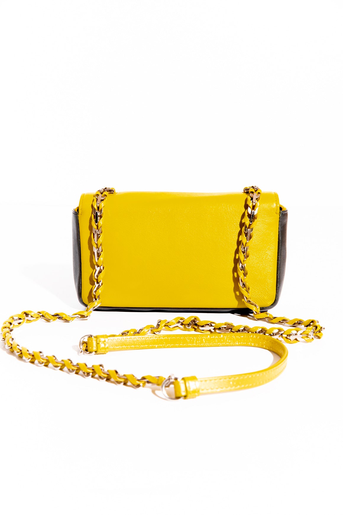 FENDI Chartreuse/Grey Mini Baguette