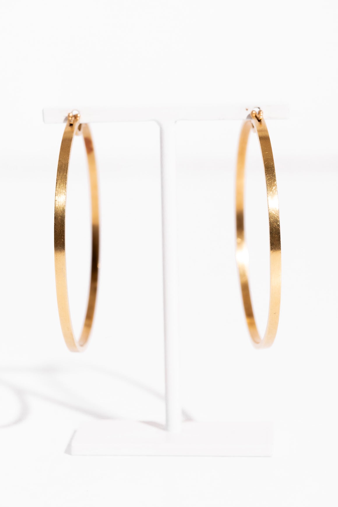 14K Large Gold Hoops W/ Diamonds
