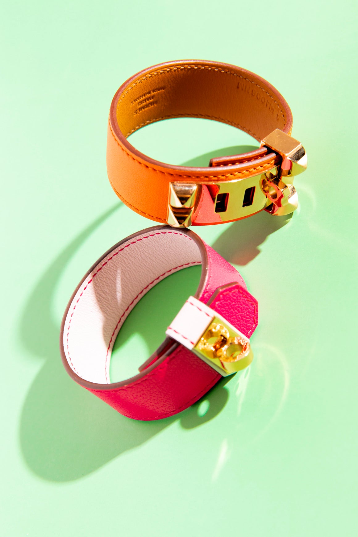 HERMES Gold & Orange 'Collier de Chien' 24 Bracelet | MOSS Consignment