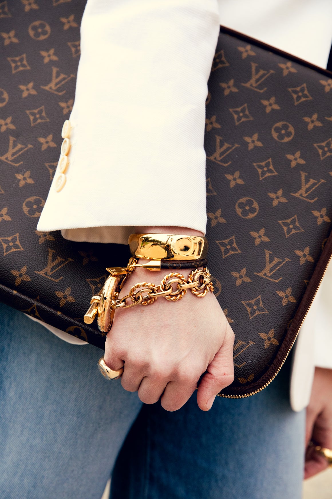 LOUIS VUITTON Classic Monogram Luck It Bracelet