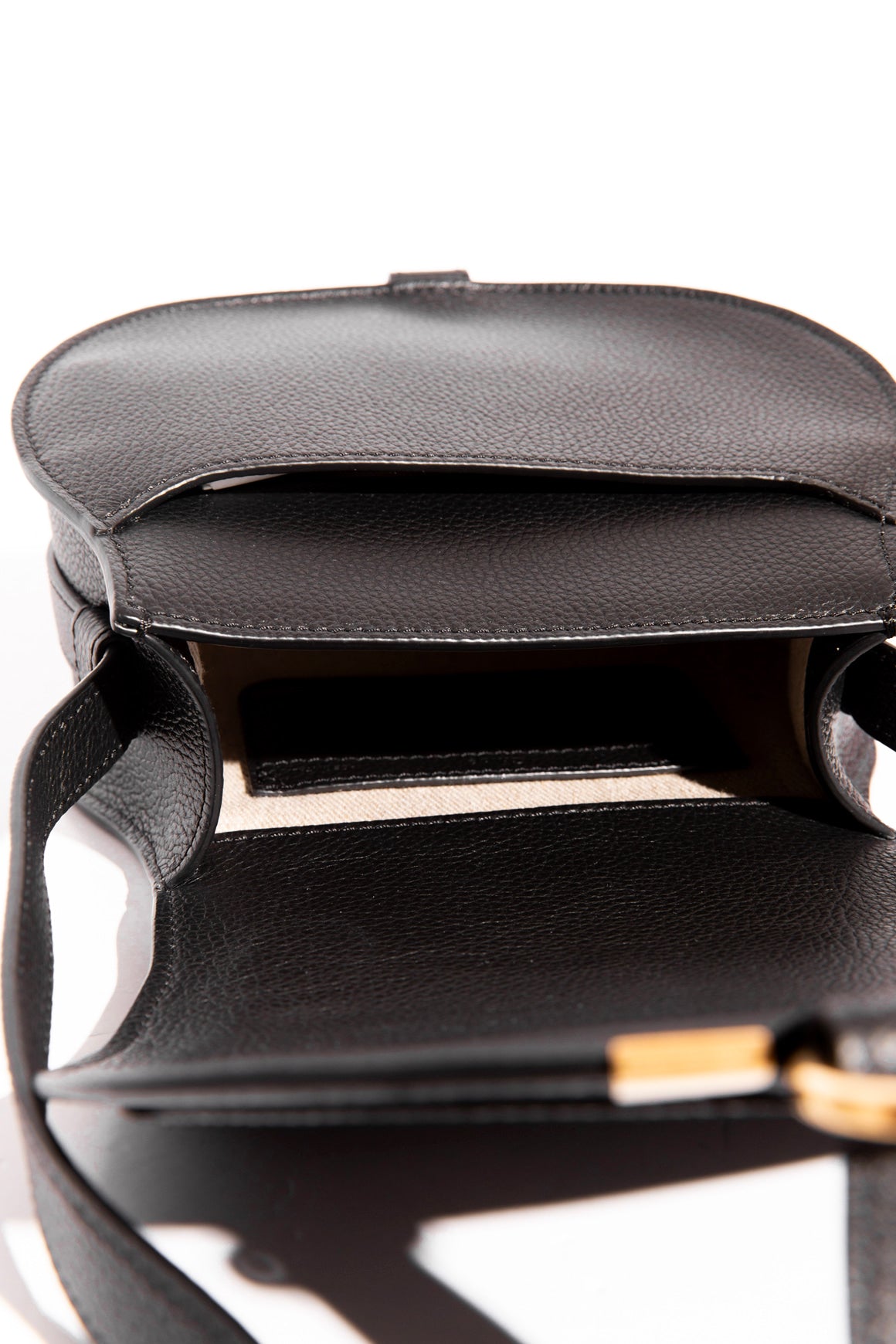 CHLOE Small Black 'Marcie' Leather Crossbody Bag