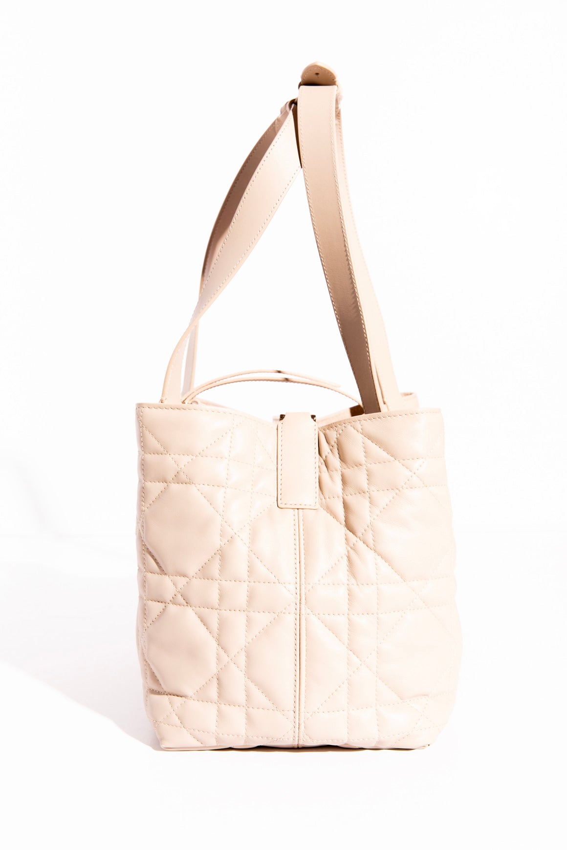 DIOR Taupe Cannage 'TouJours' Medium Vertical Tote