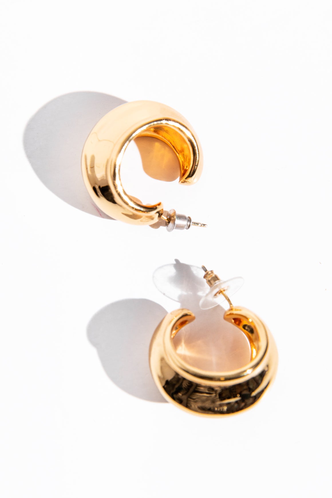 CELINE Gold Tone Bold Earrings