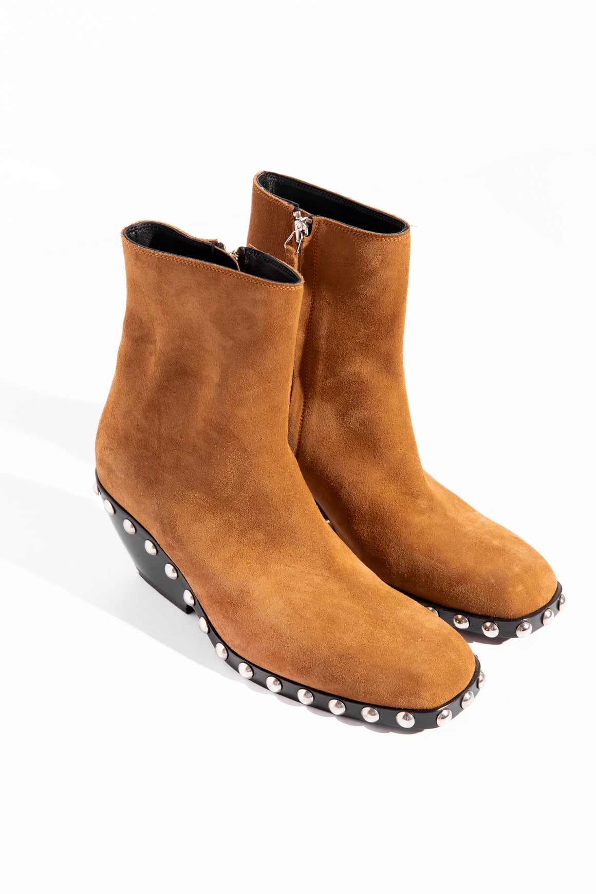 KHAITE Tan Suede Grommet Boots (Sz. 38)