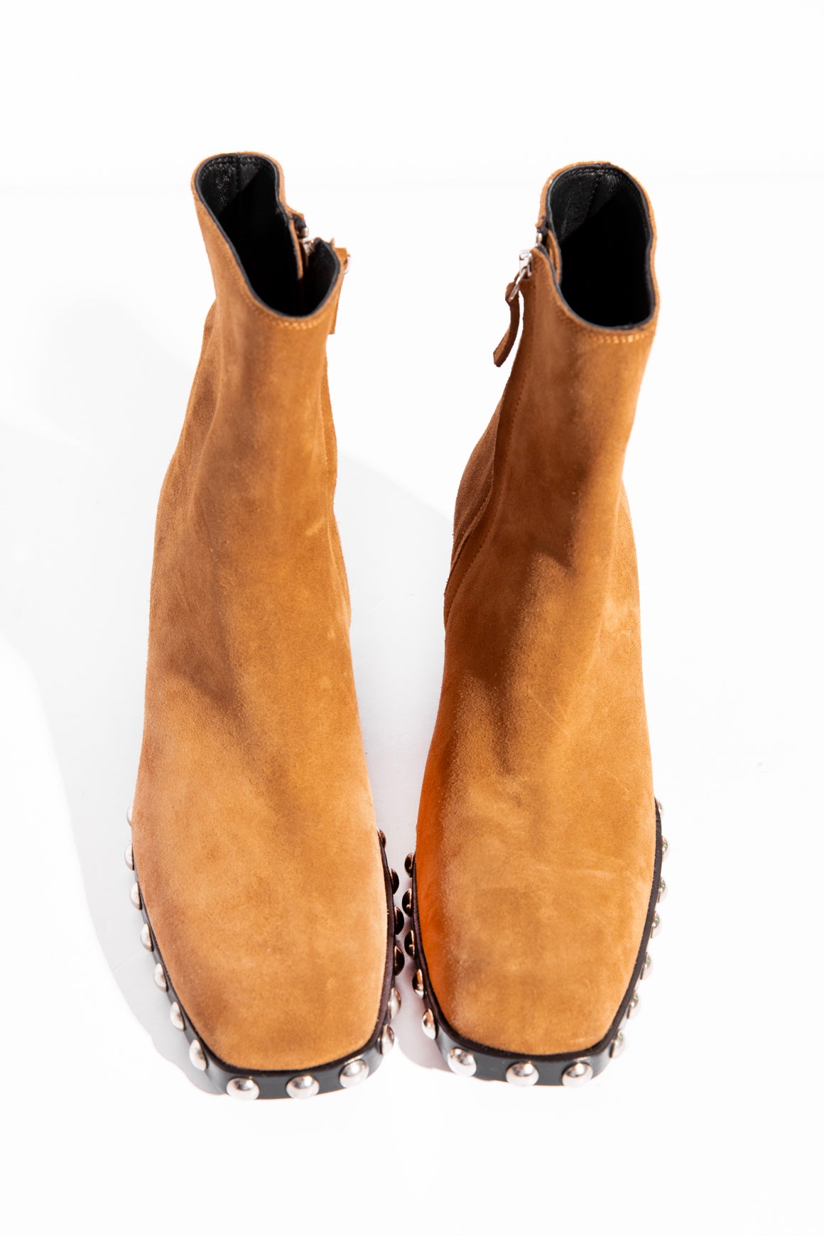 KHAITE Tan Suede Grommet Boots (Sz. 38)