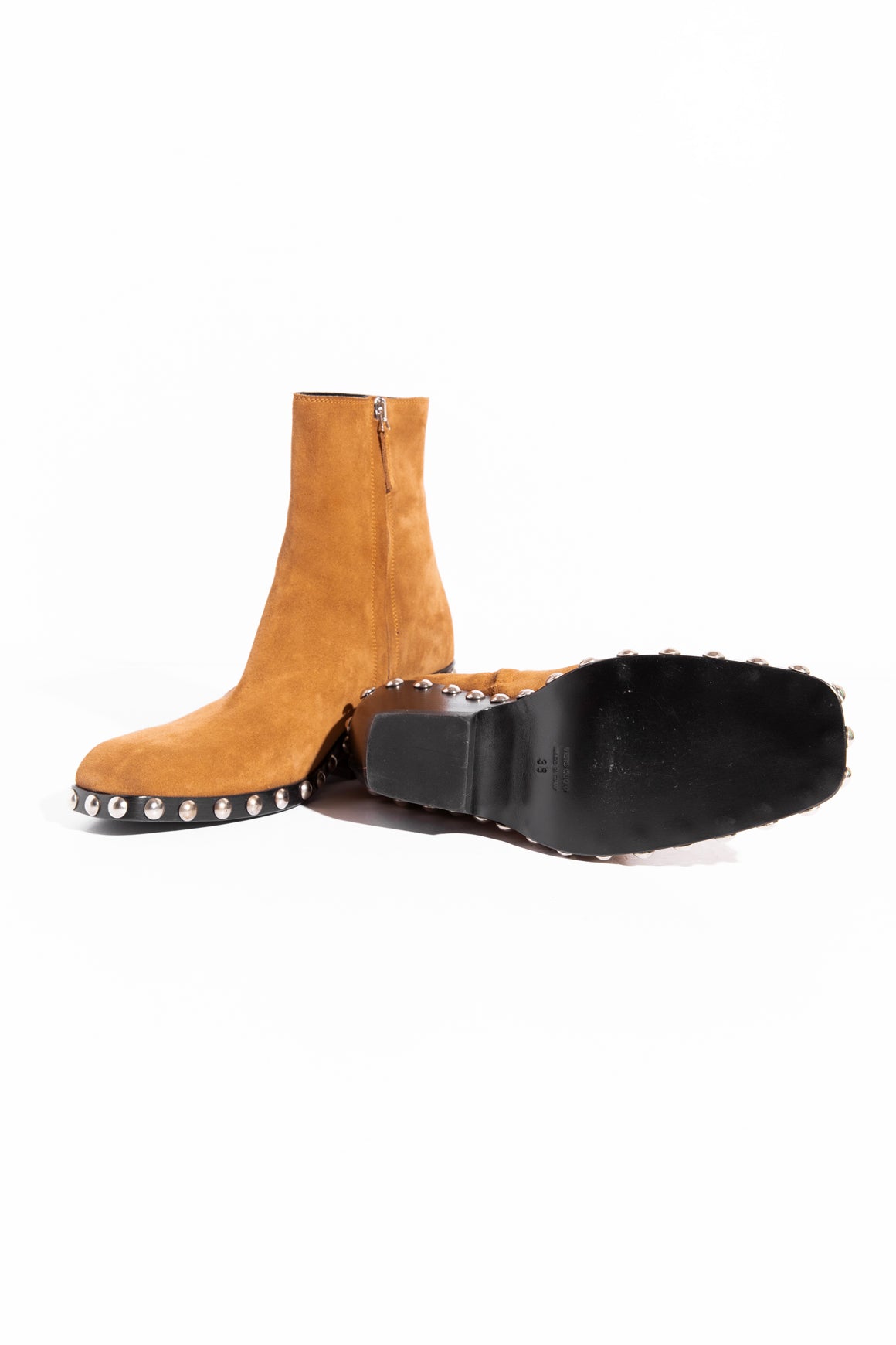 KHAITE Tan Suede Grommet Boots (Sz. 38)