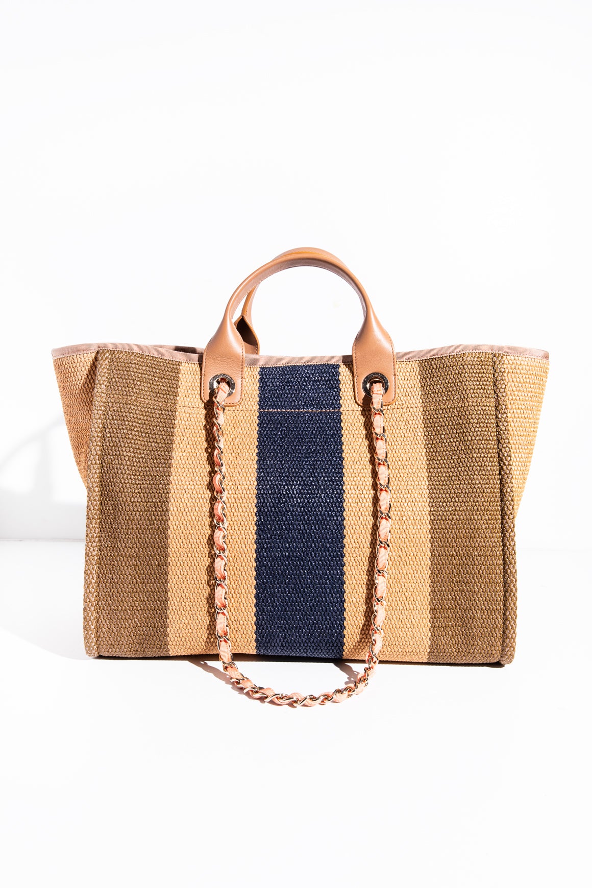 CHANEL Raffia Deauville Shopping Tote