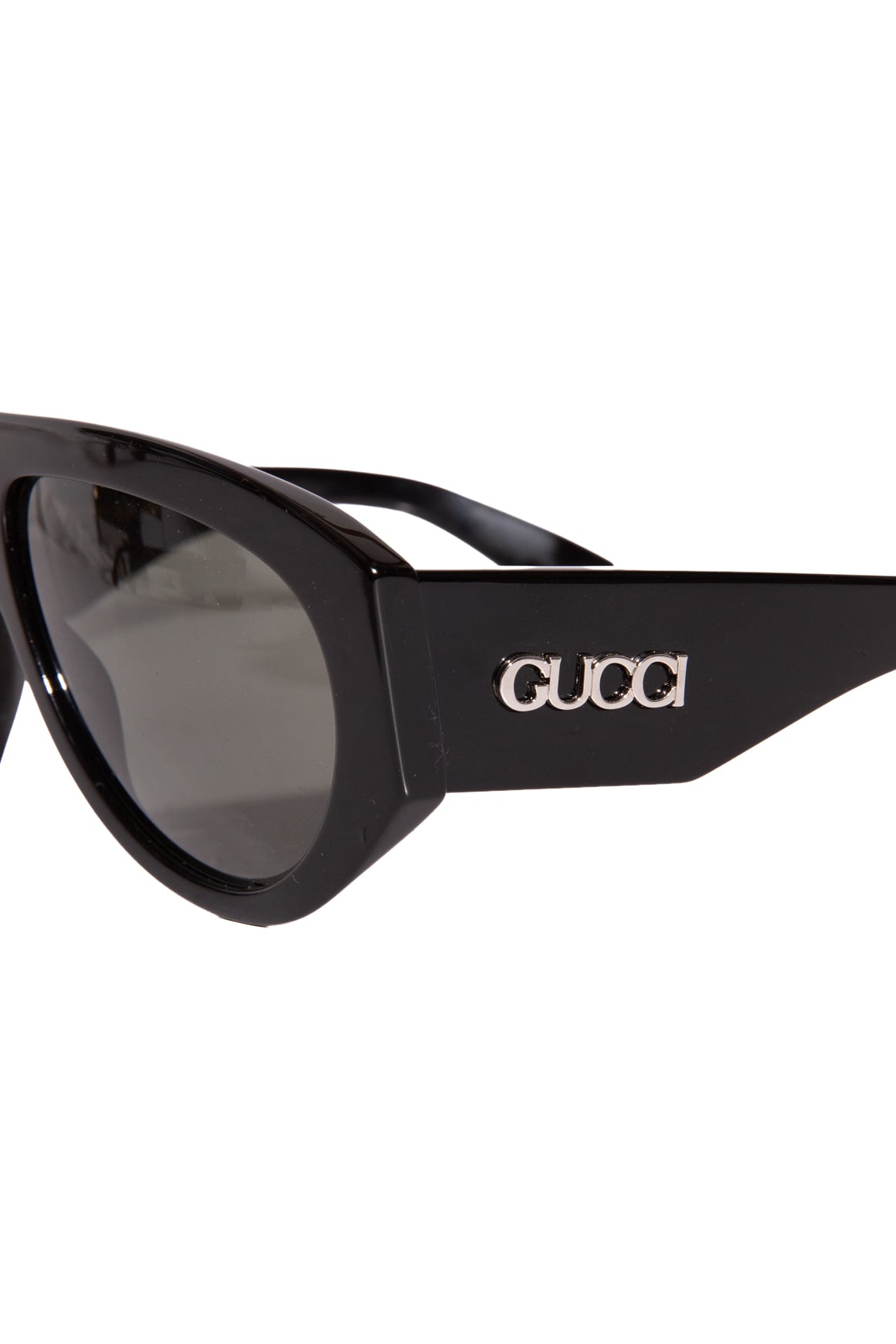 GUCCI Black Flat Brim Wide Sunglasses