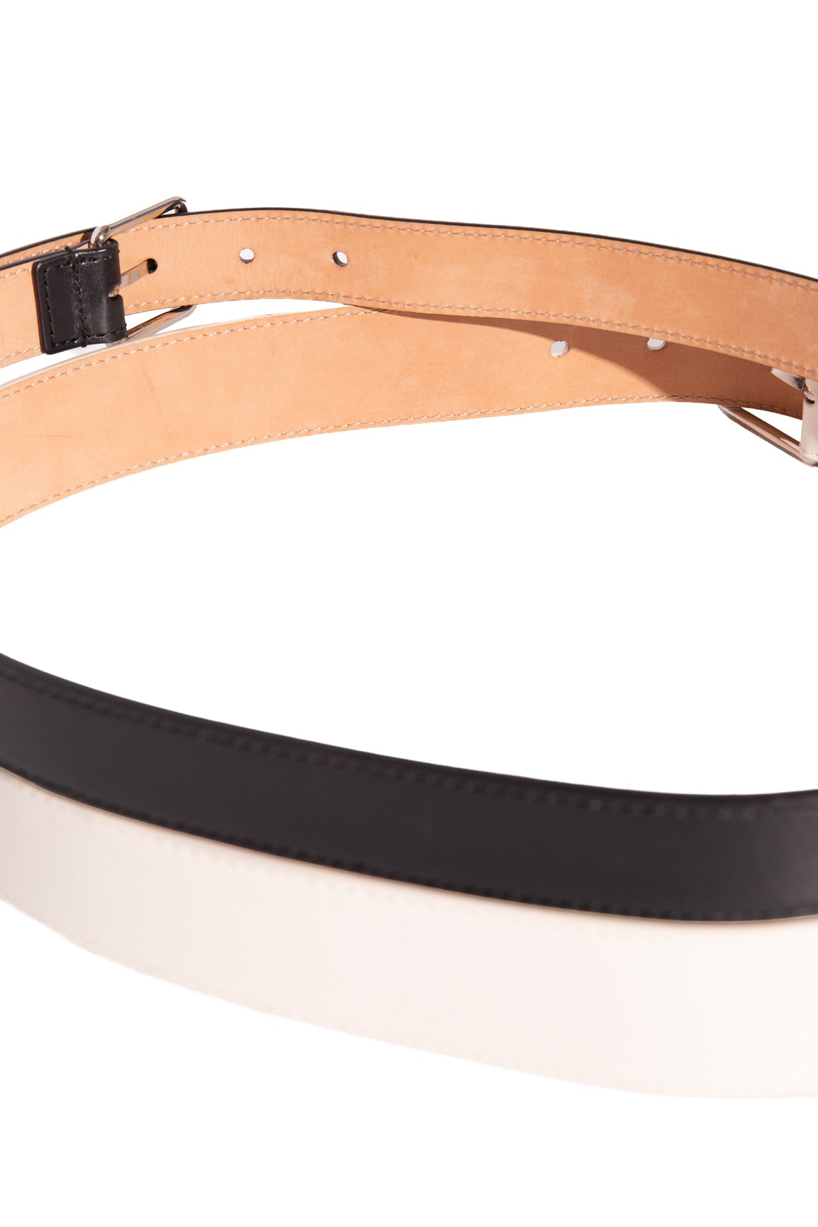 ALEXANDER MCQUEEN White & Black Doubled Waist Belt (Sz. 85/34)