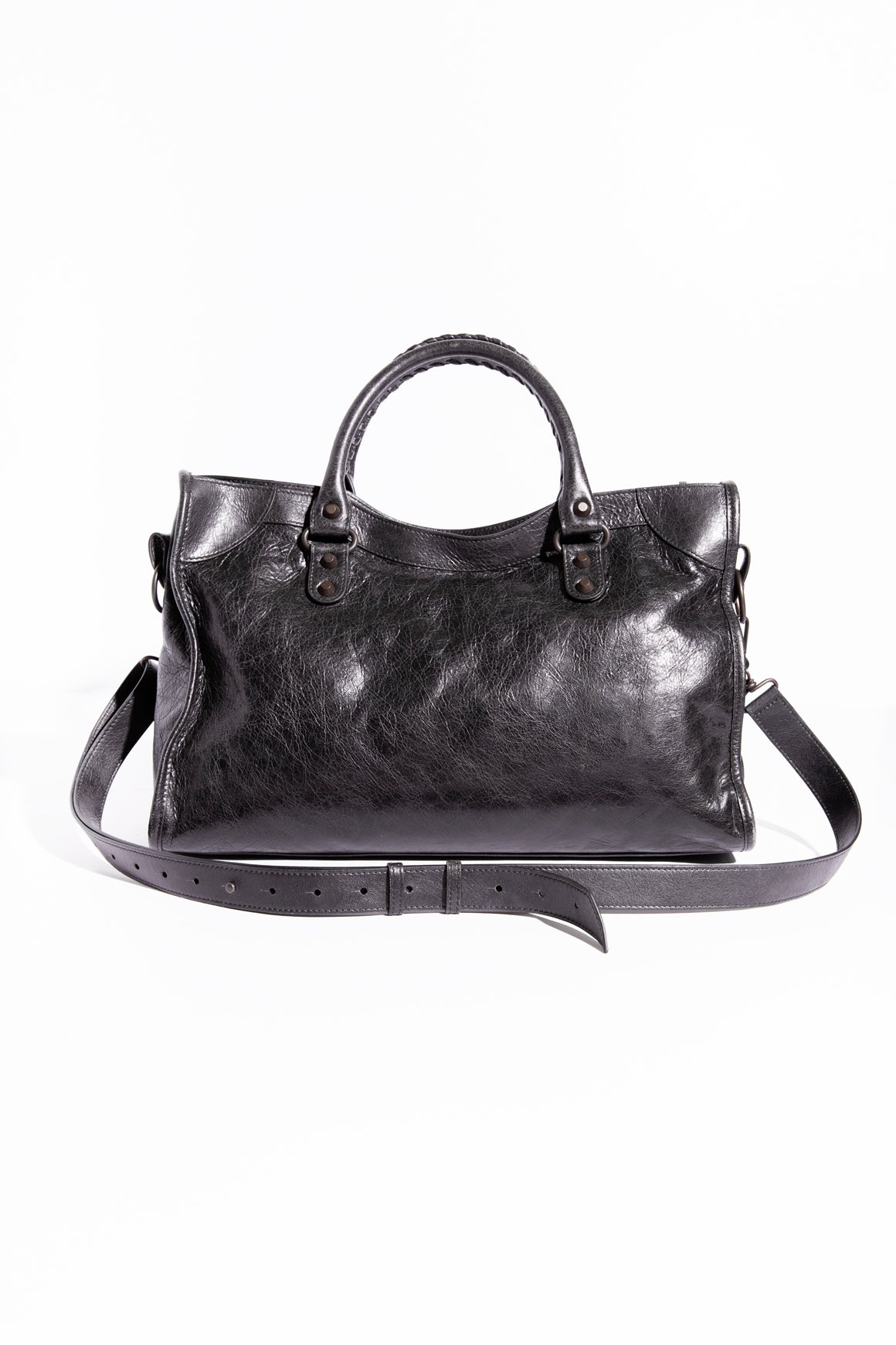 BALENCIAGA Black Medium Crinkle City Bag