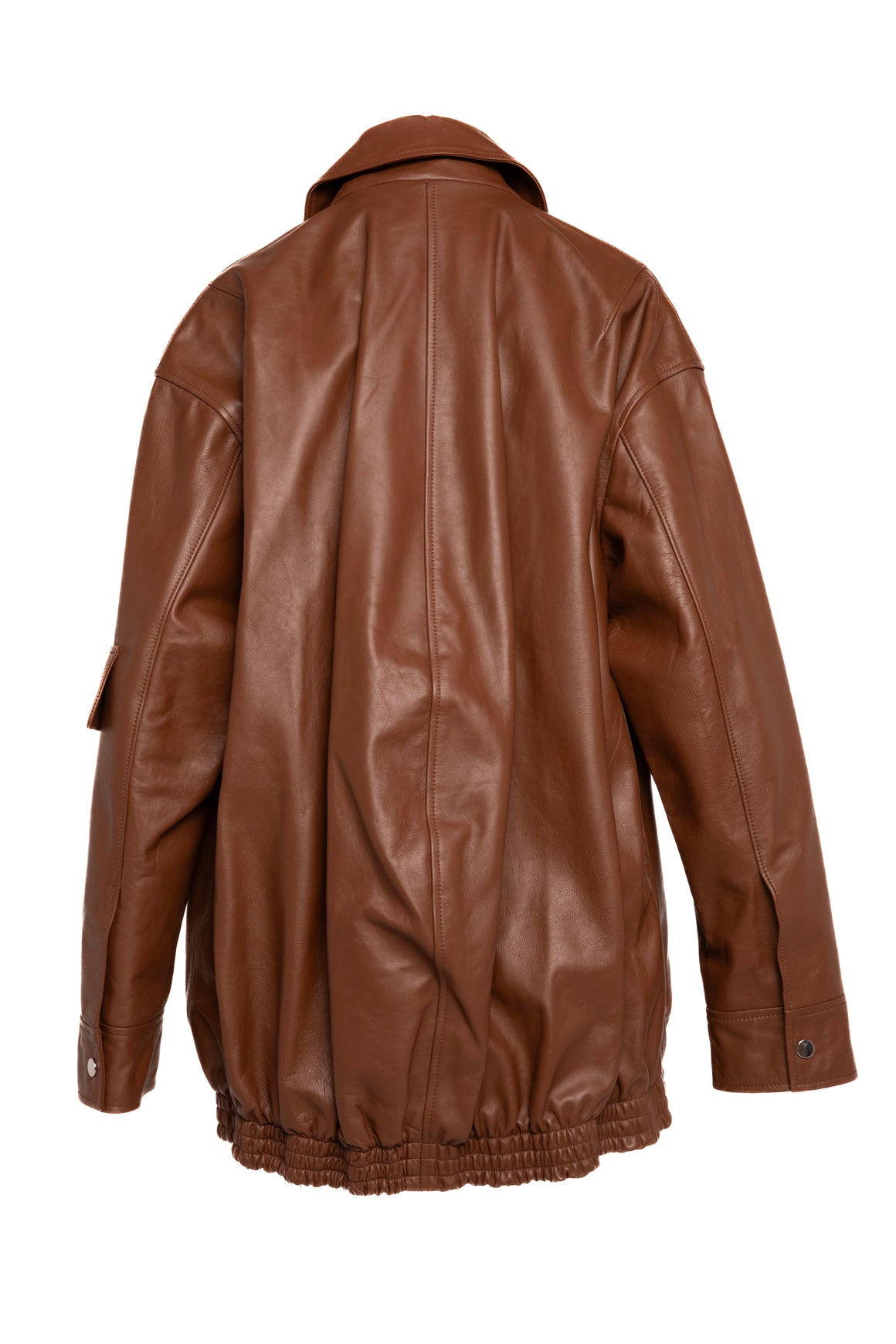 TIBI Brown Leather Bomber Jacket (Sz. M)