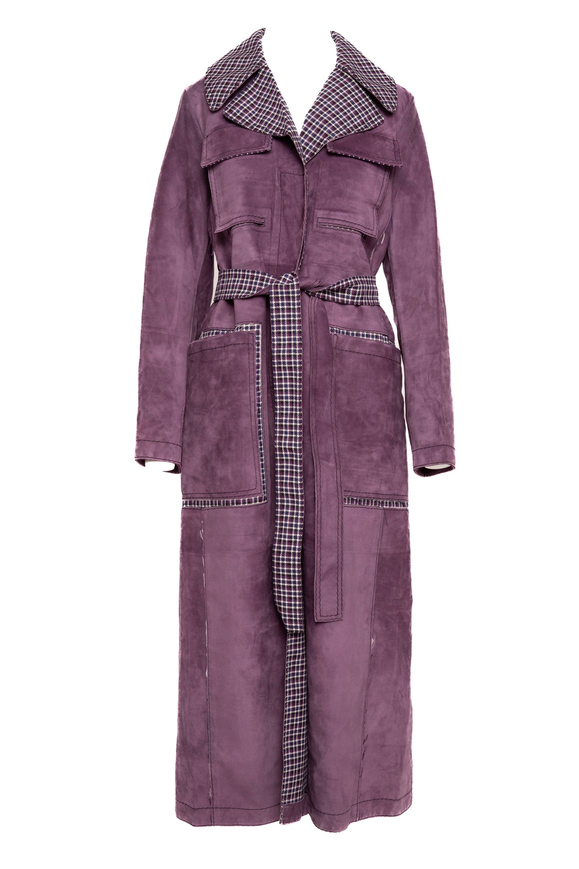 BOTTEGA VENETA Purple Suede Coat (Sz.48/10)