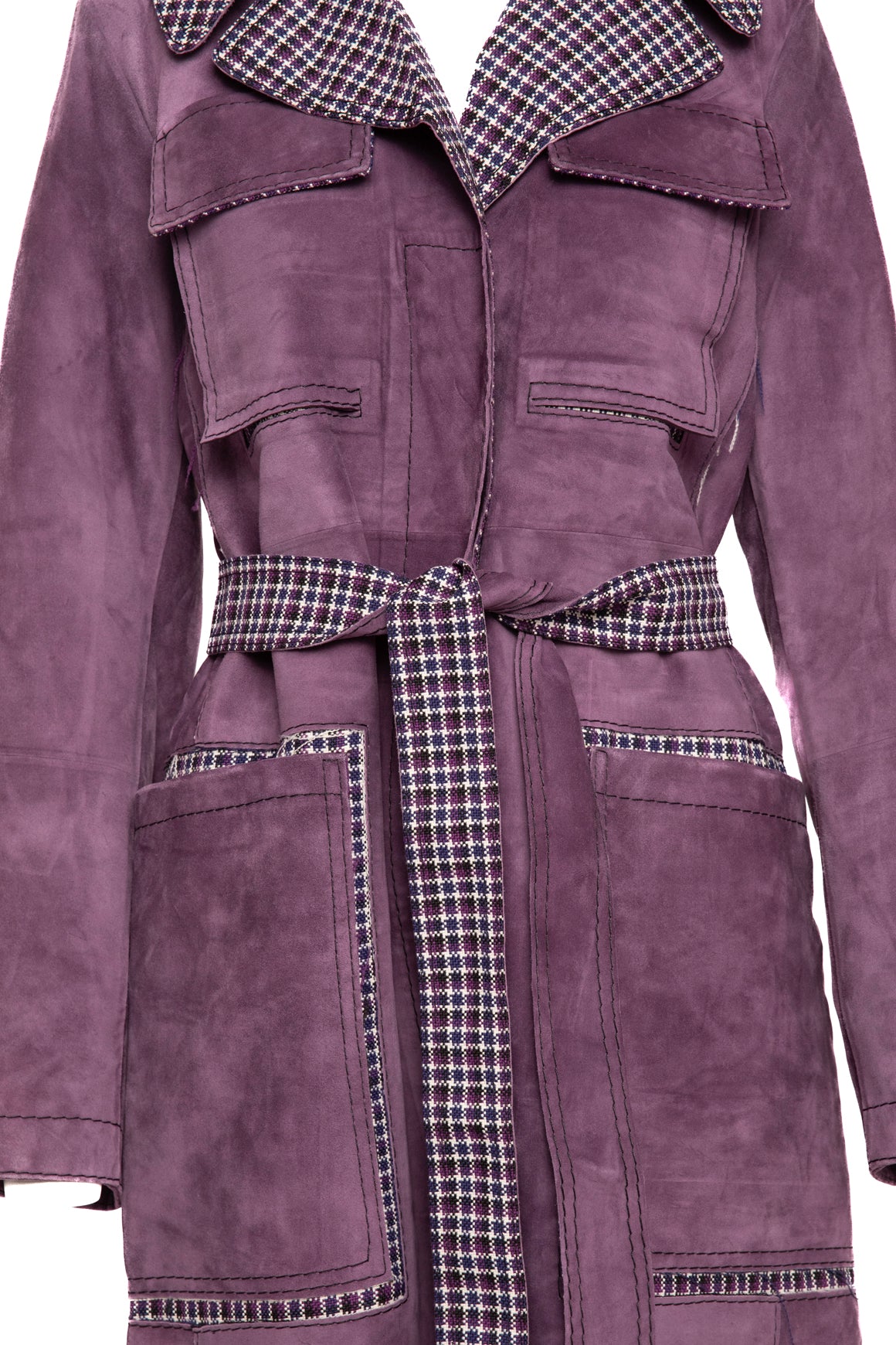 BOTTEGA VENETA Purple Suede Coat (Sz.48/10)