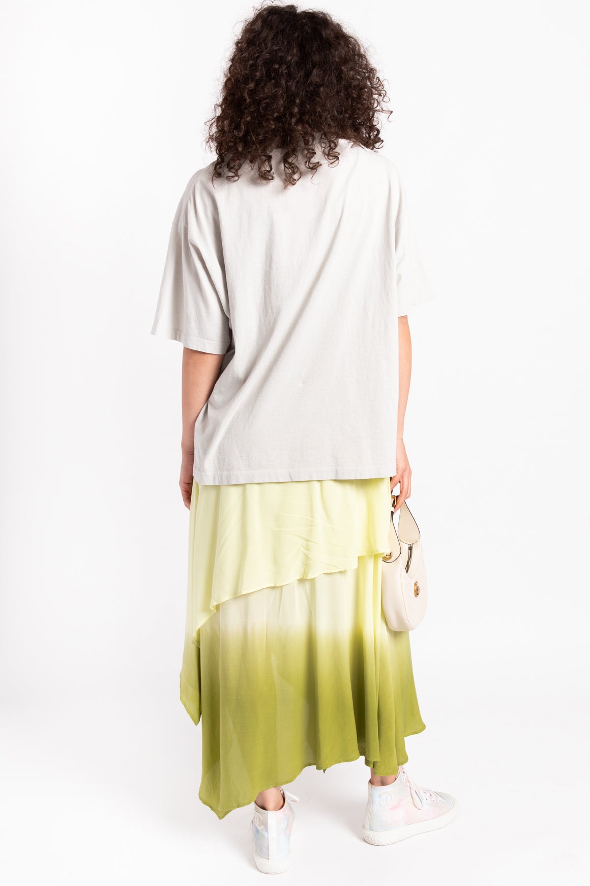 ACNE STUDIOS Grey & Lime Layered T-Shirt Dress