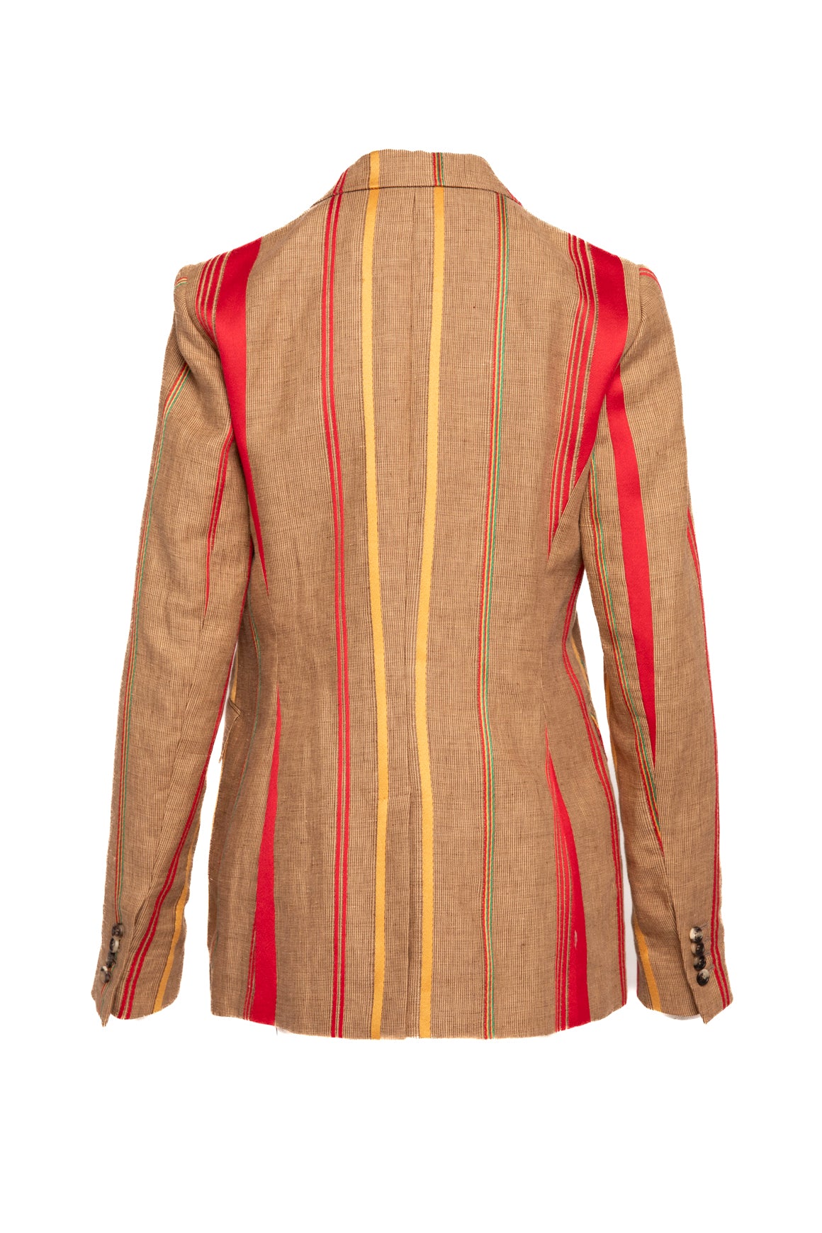 GABRIELA HEARST Tan Yellow Red Linen Blazer (Sz. 44/8)