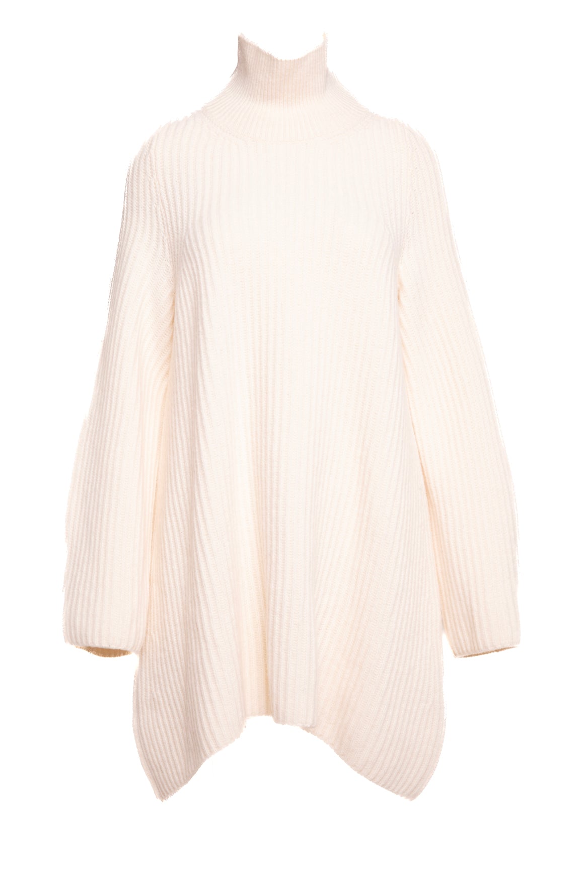 THE ROW Cream Turtleneck Longline Sweater (Sz.L)