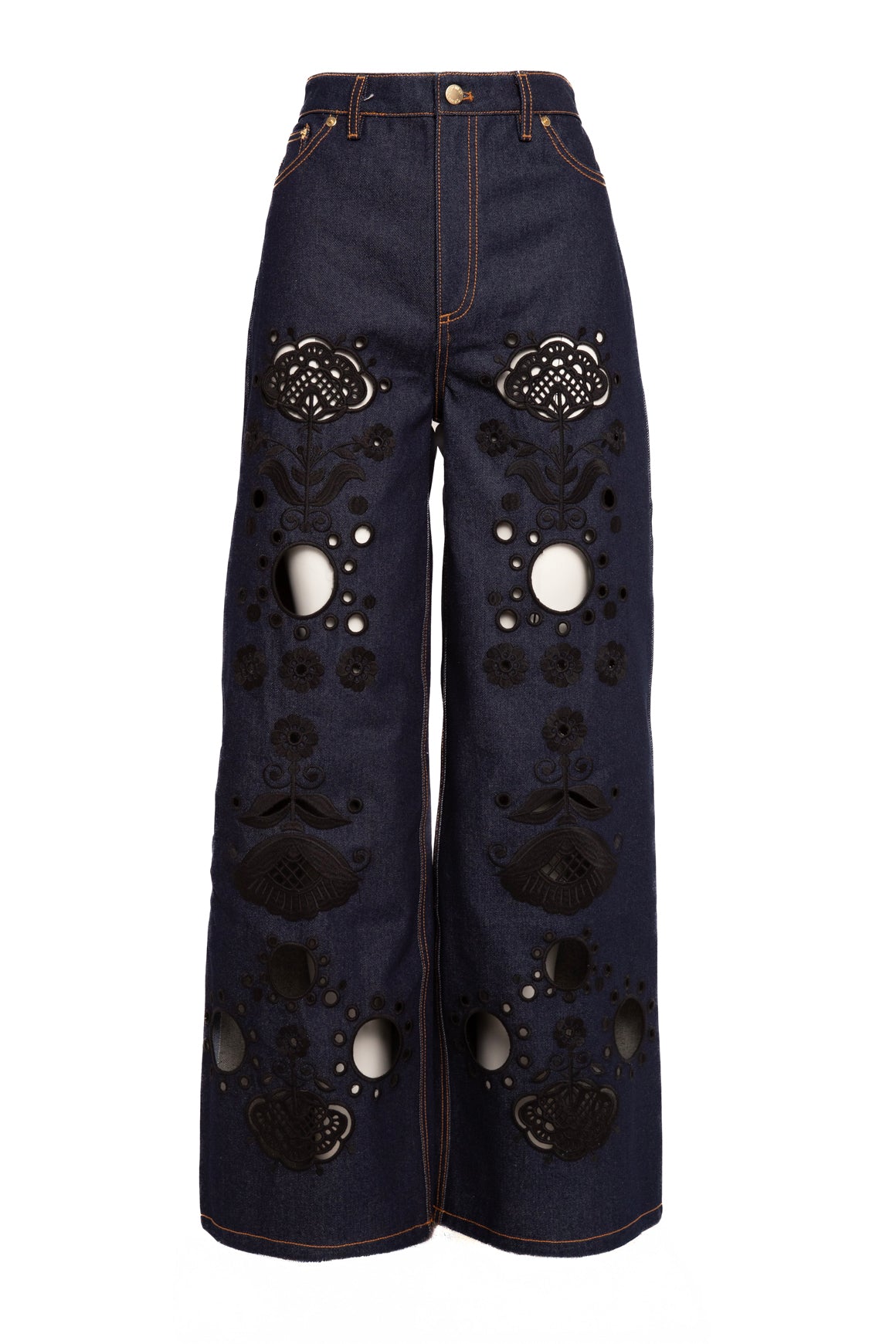 CYNTHIA ROWLEY Dark Wash Eyelet Jeans (Sz. 28)