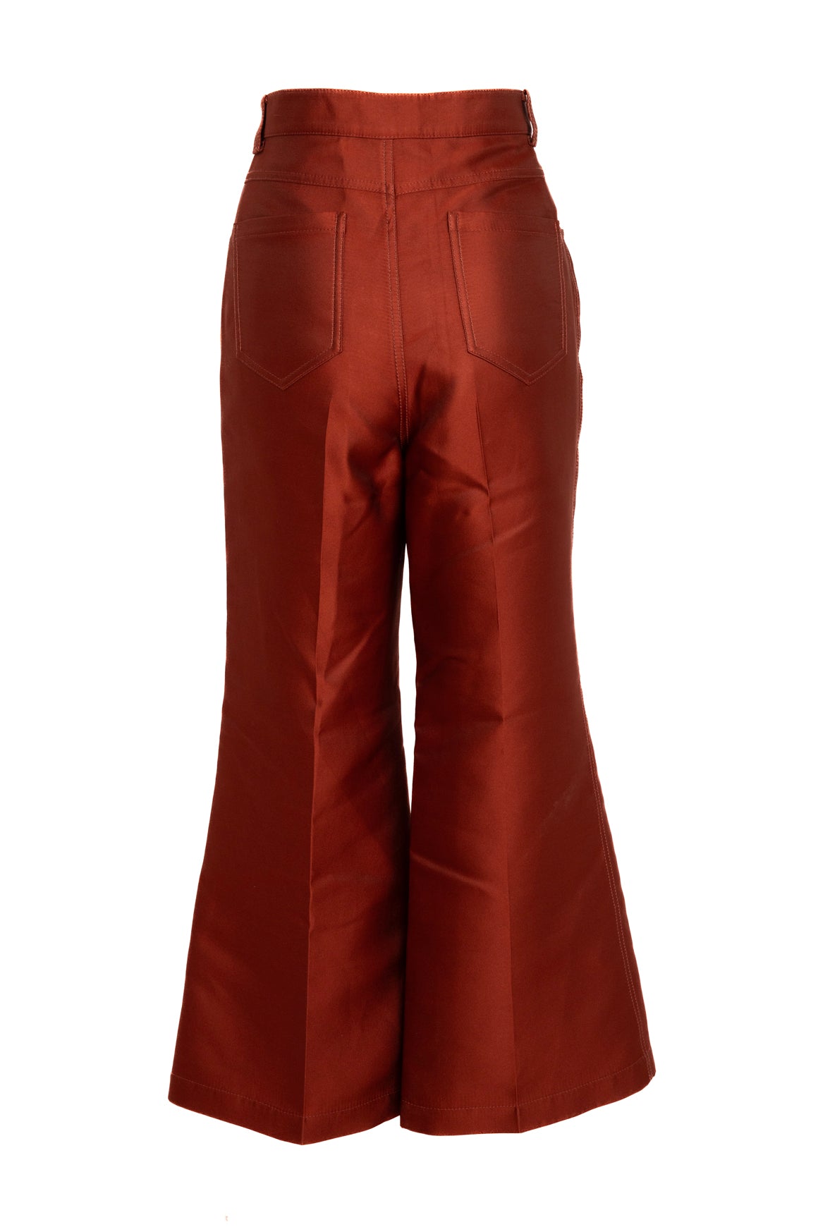 GIAMBATTISTA VALLI Burnt Orange Satin Trousers (Sz. 44/8)