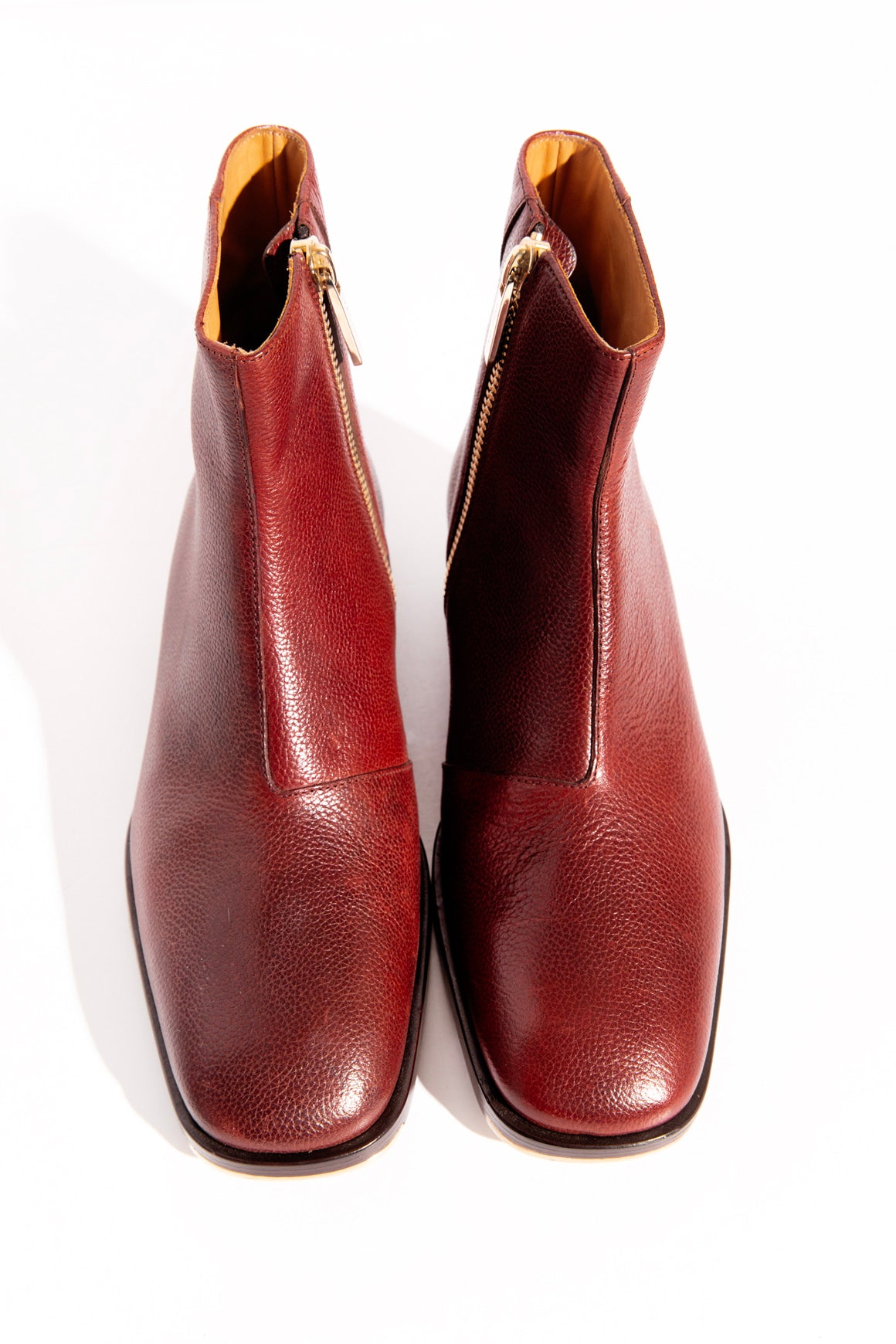 JIMMY CHOO Maroon Leather Ankle Boots (Sz. 39.5)