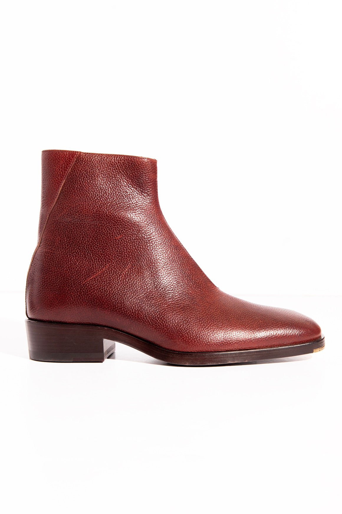 JIMMY CHOO Maroon Leather Ankle Boots (Sz. 39.5)
