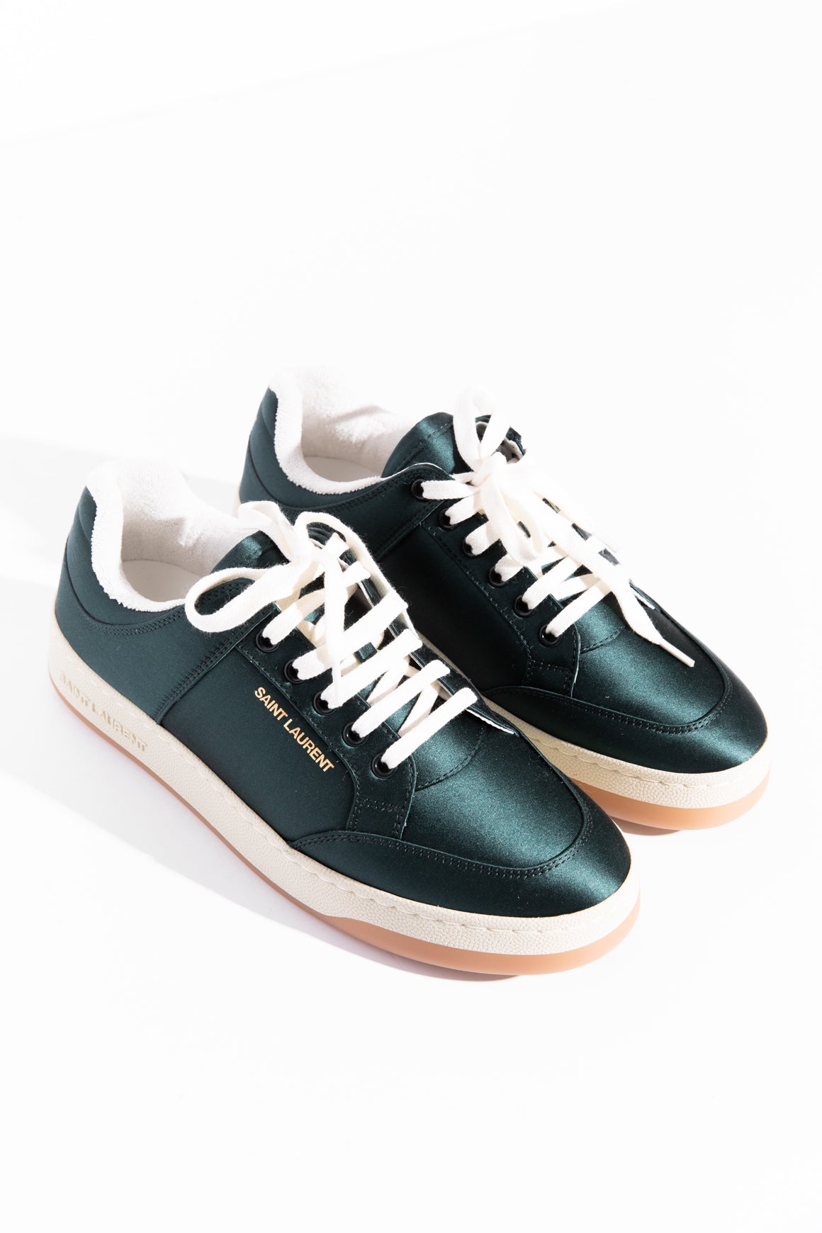 SAINT LAURENT Green Satin SL/61 Sneakers (Sz. 39)