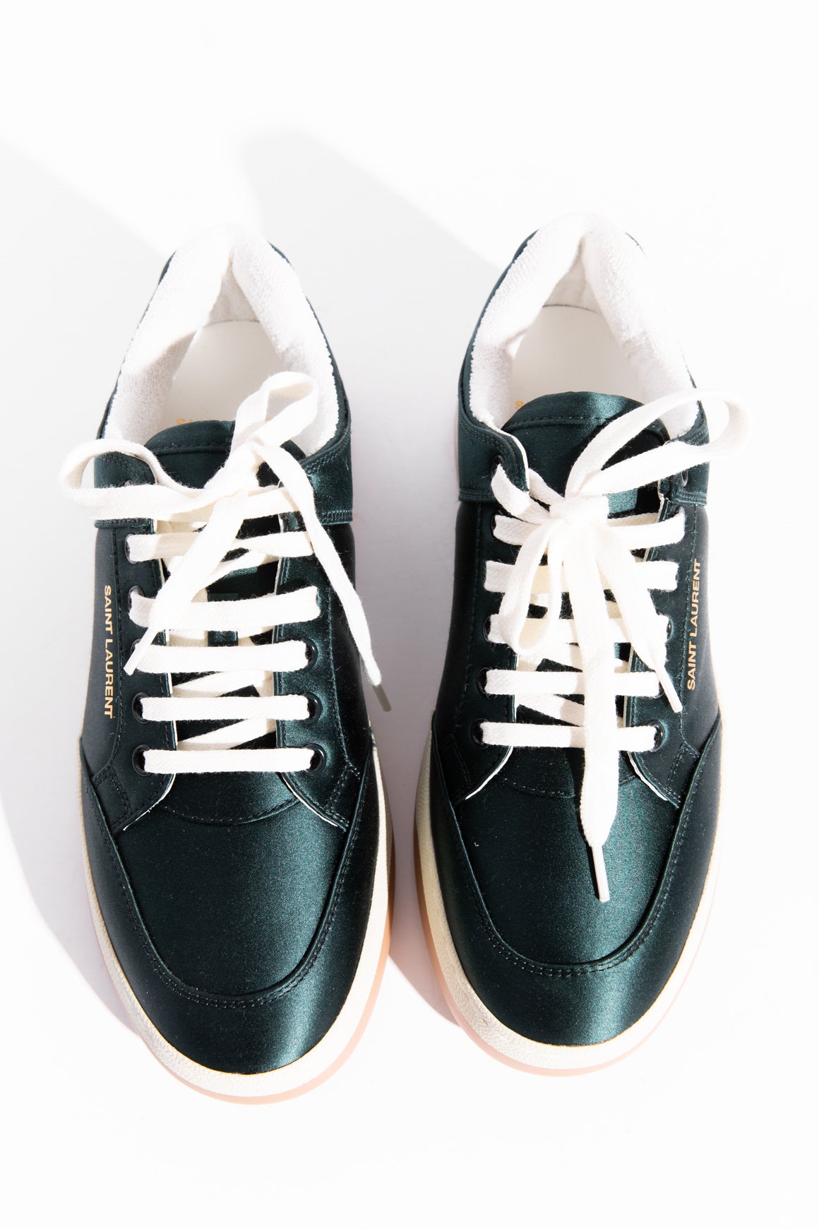 SAINT LAURENT Green Satin SL/61 Sneakers (Sz. 39)