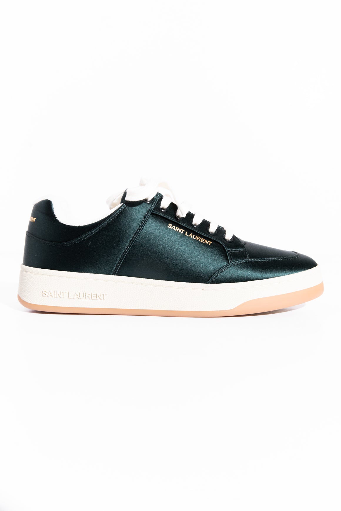 SAINT LAURENT Green Satin SL/61 Sneakers (Sz. 39)