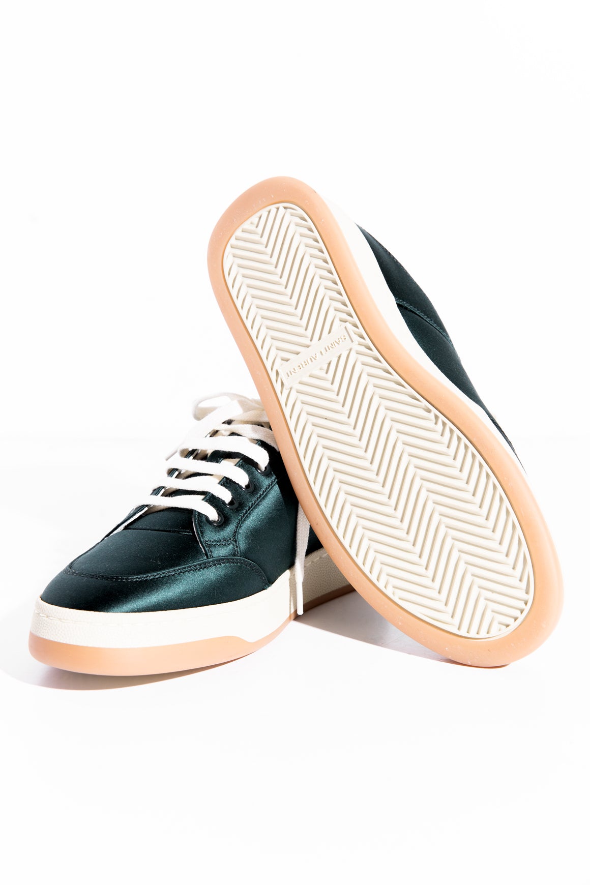 SAINT LAURENT Green Satin SL/61 Sneakers (Sz. 39)