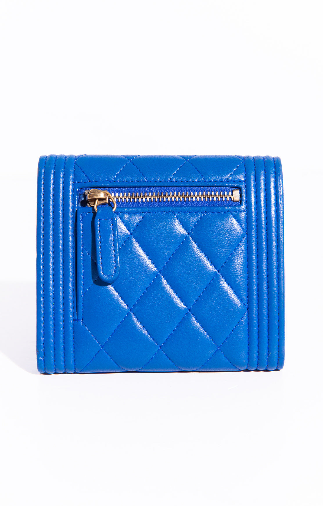 CHANEL Blue Boy Compact Wallet
