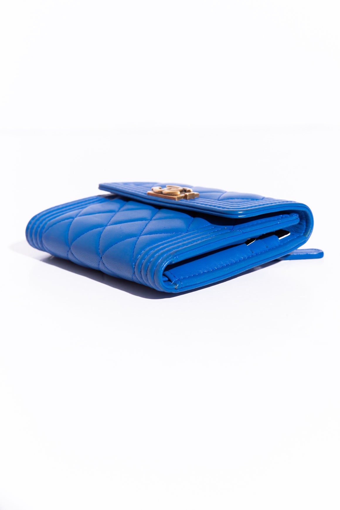 CHANEL Blue Boy Compact Wallet