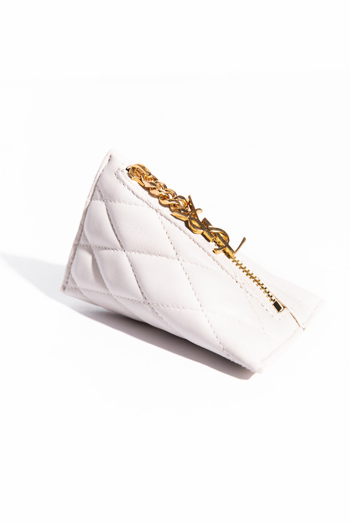 SAINT LAURENT Cream "Berlingo" Charm Pouch