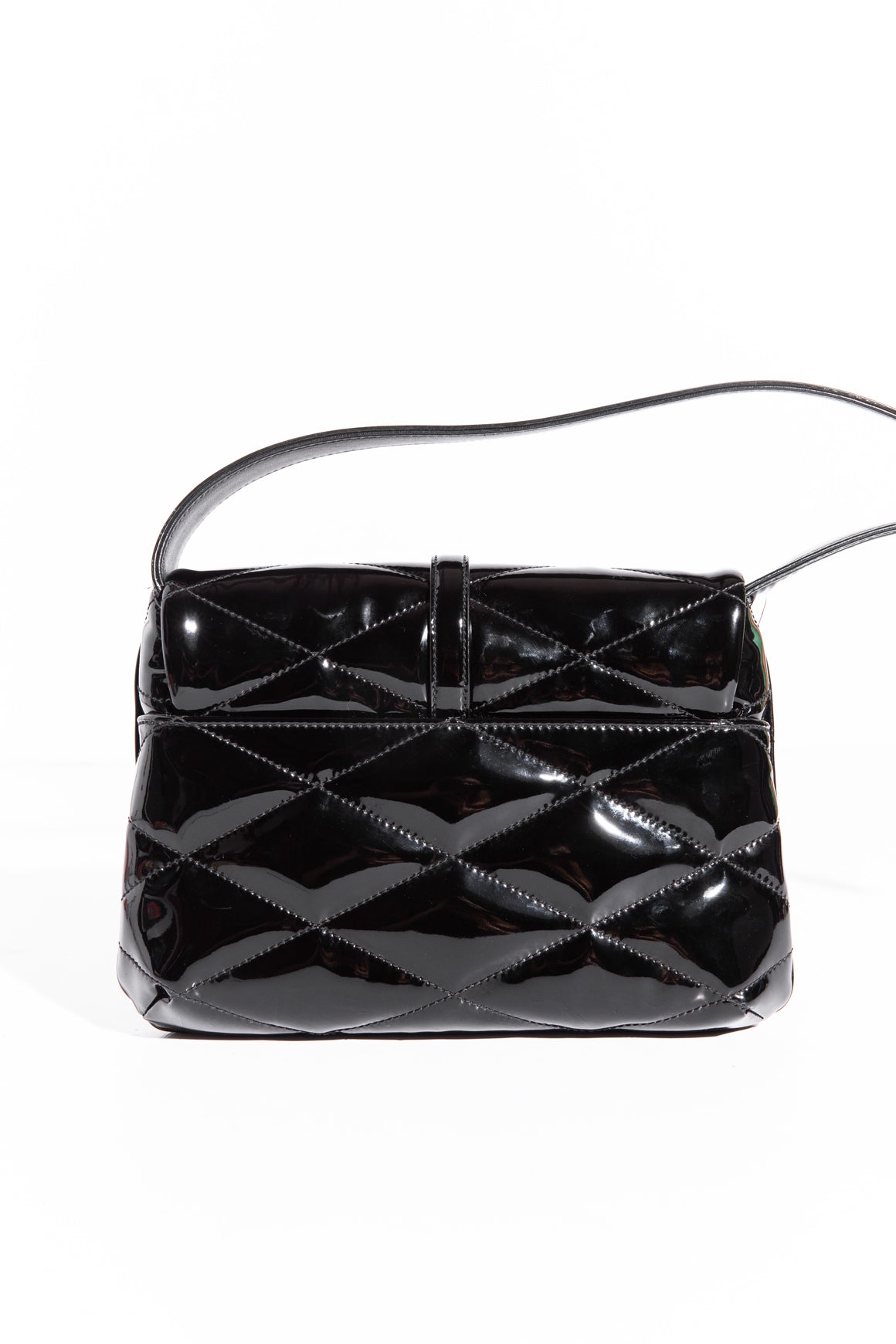 SAINT LAURENT Black Patent Le 57 Shoulder Bag