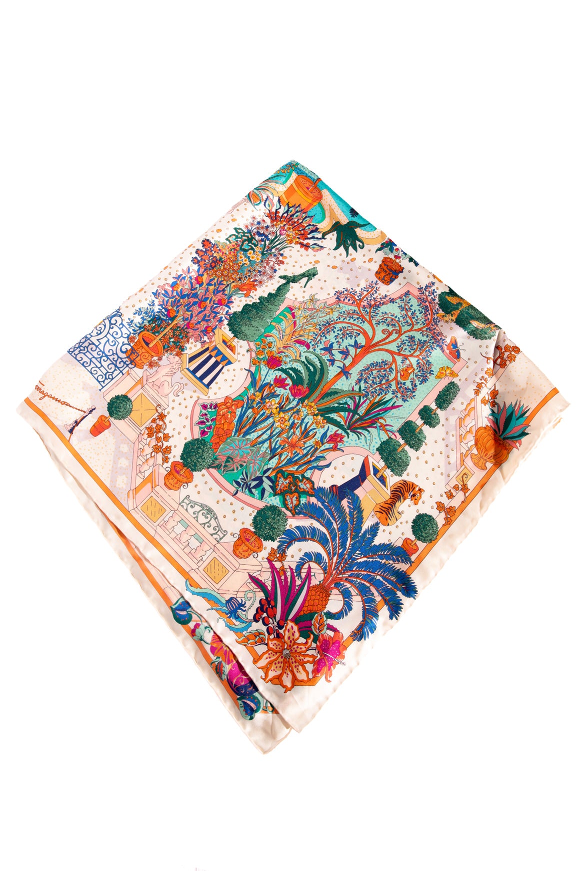 SALVATORE FERRAGAMO Flower Garden Silk Scarf