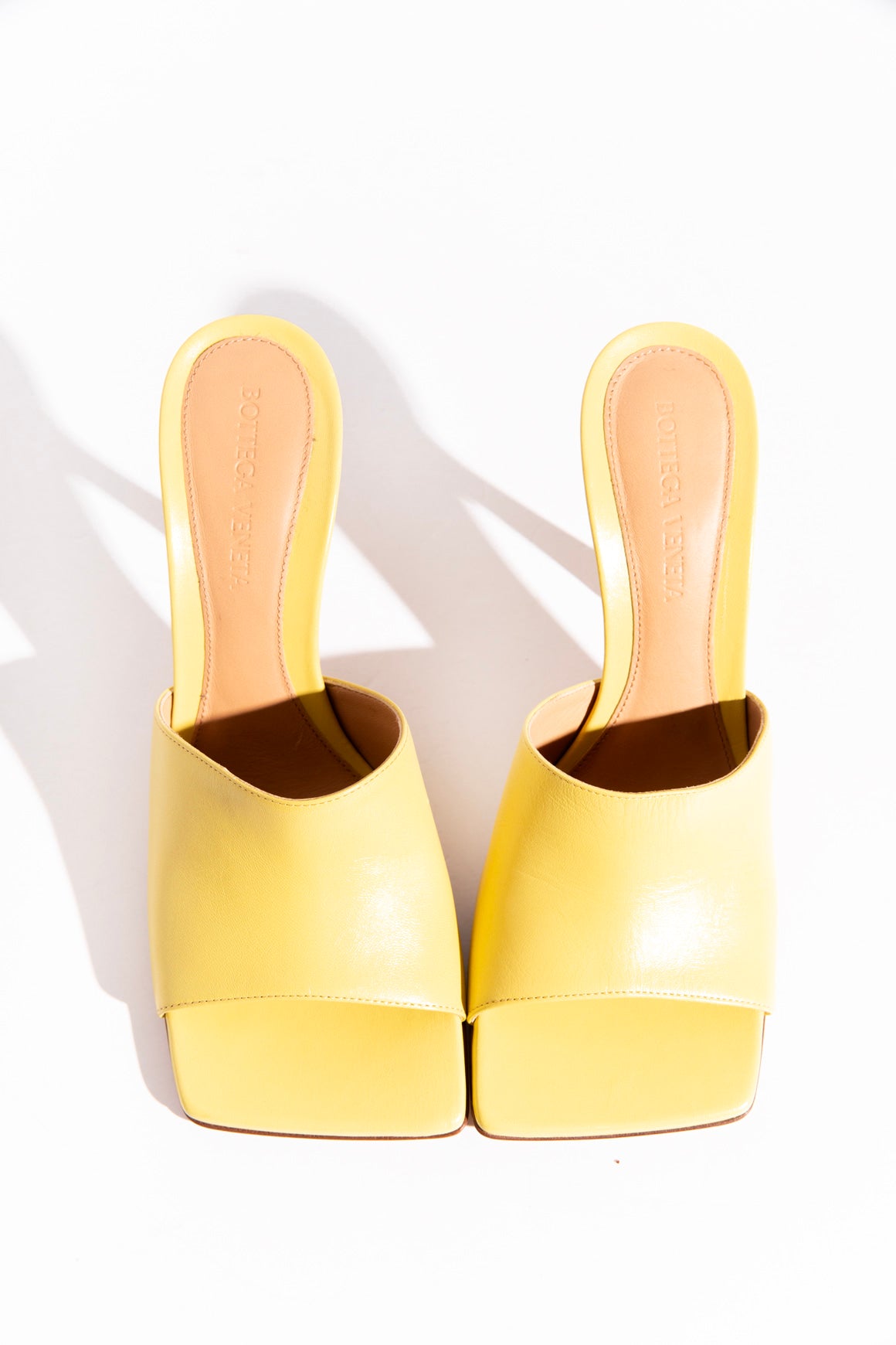 BOTTEGA VENETA Yellow Heeled Mule Sandals (Sz. 36)