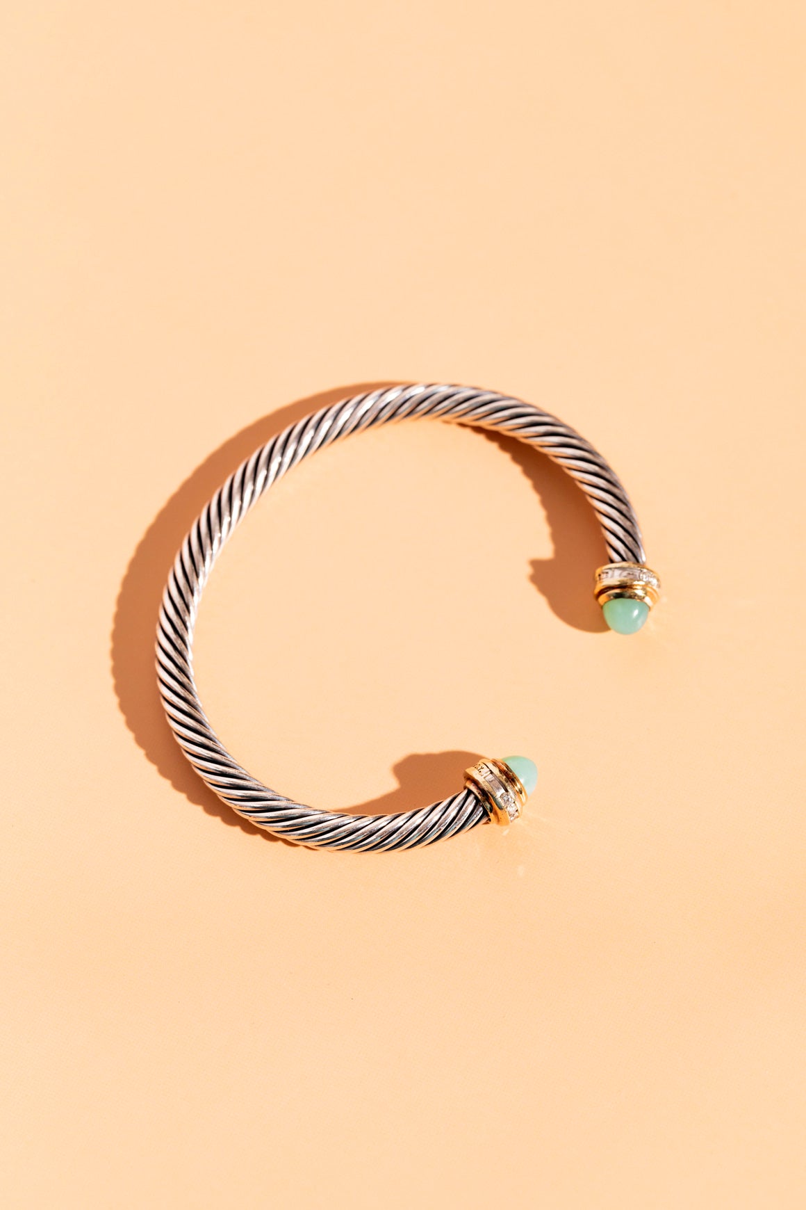 DAVID YURMAN Blue Topaz + Diamond Cable Cuff