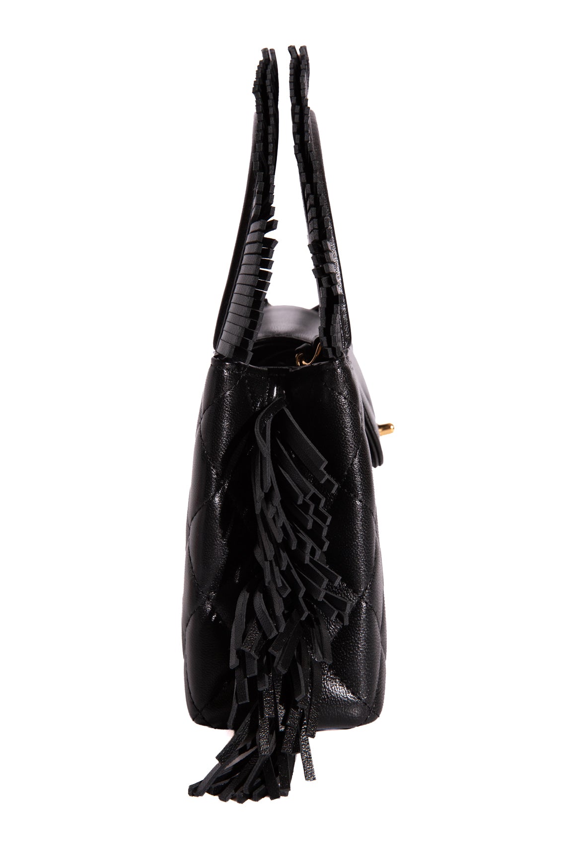 CHANEL 2026 Black Fringe Kelly Mini Shopping Bag