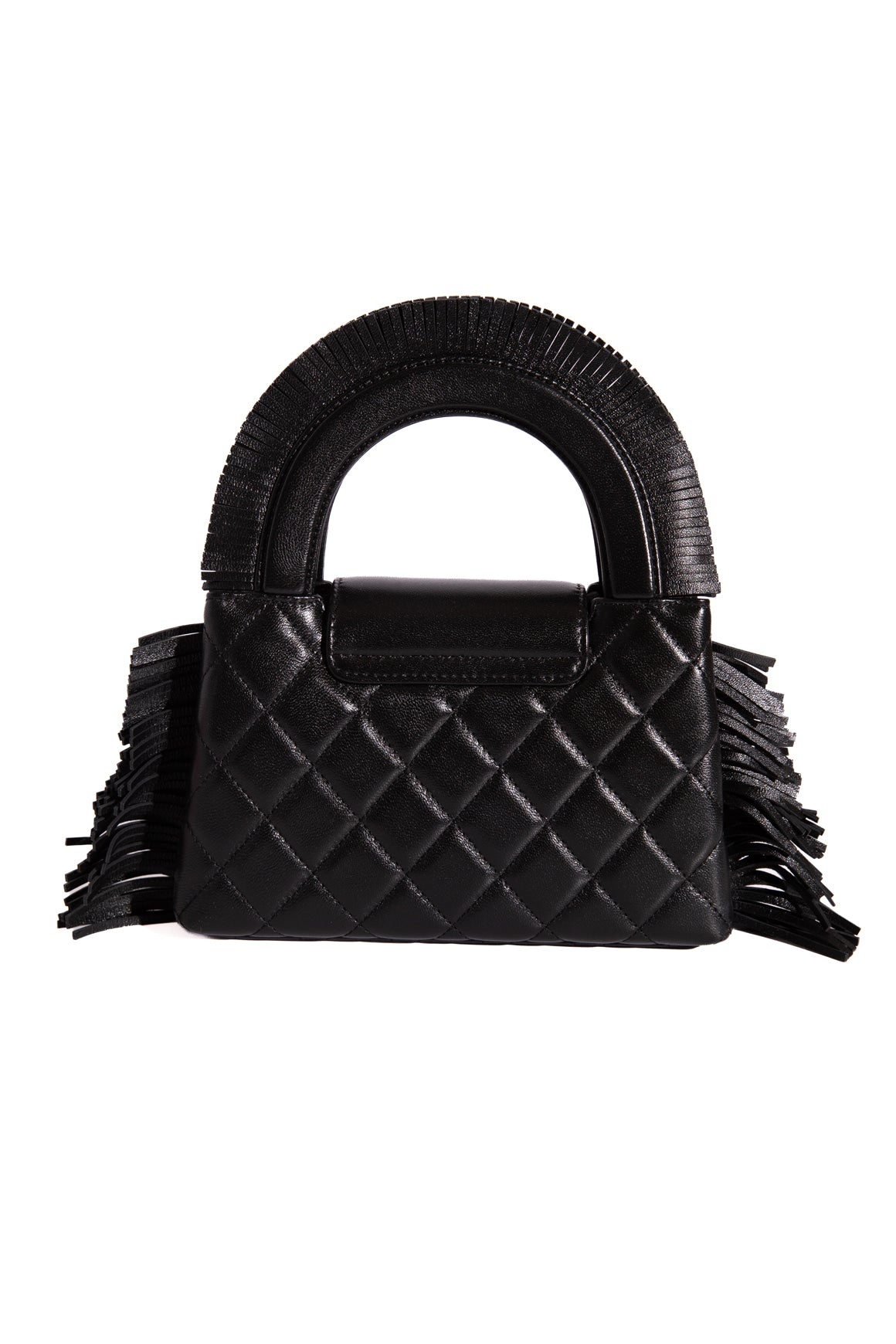 CHANEL 2026 Black Fringe Kelly Mini Shopping Bag