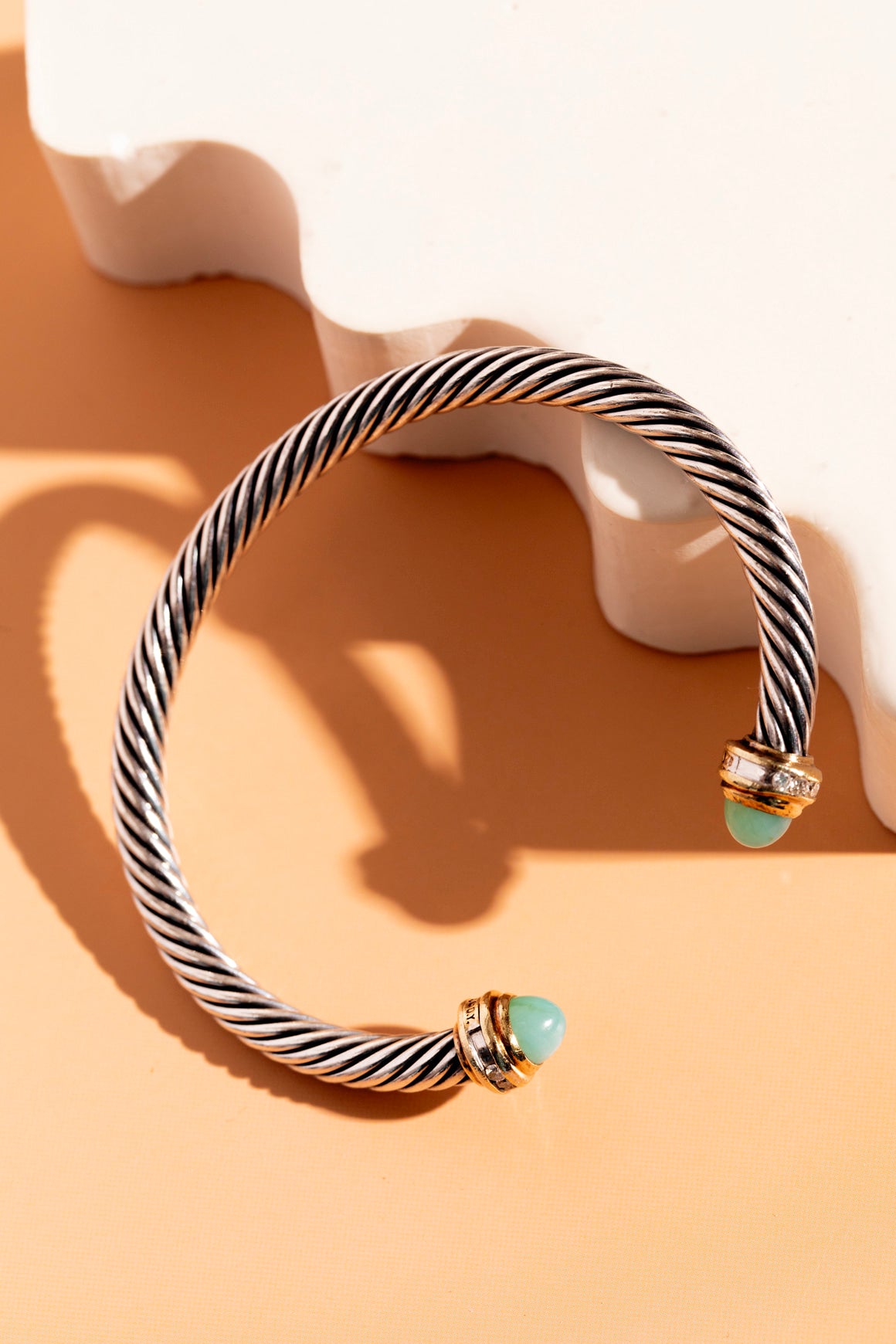 DAVID YURMAN Blue Topaz + Diamond Cable Cuff