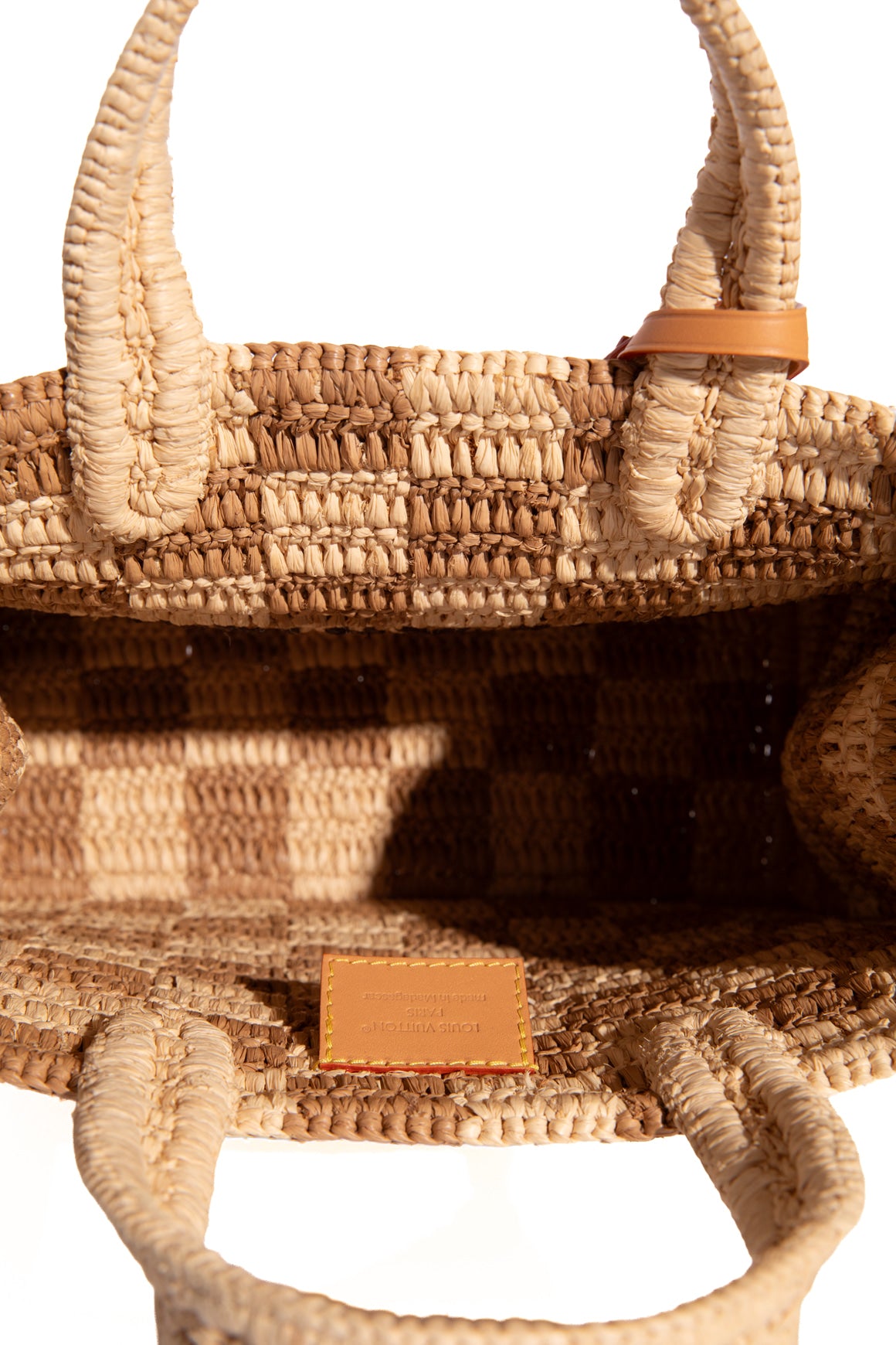 LOUIS VUITTON Mini Raffia Tote in Damier