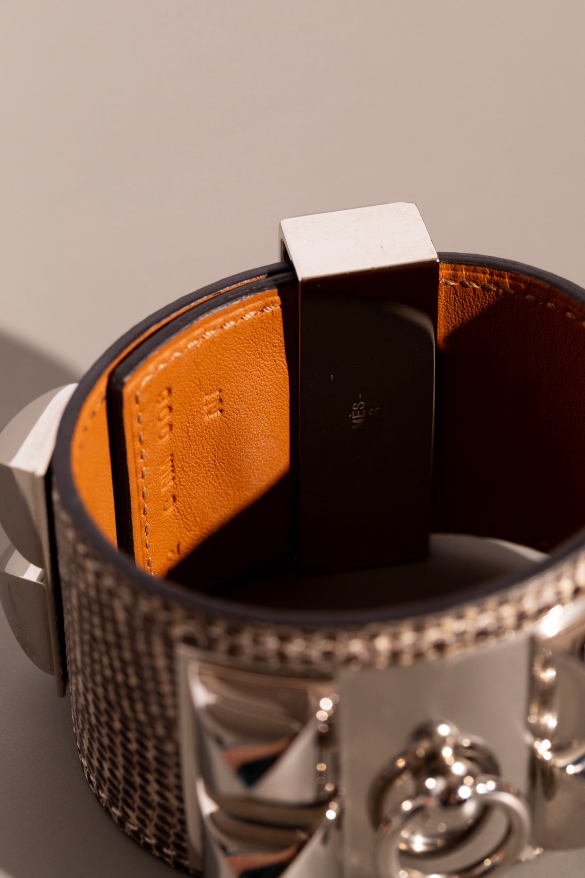 HERMES Lizard Collier de Chin Cuff