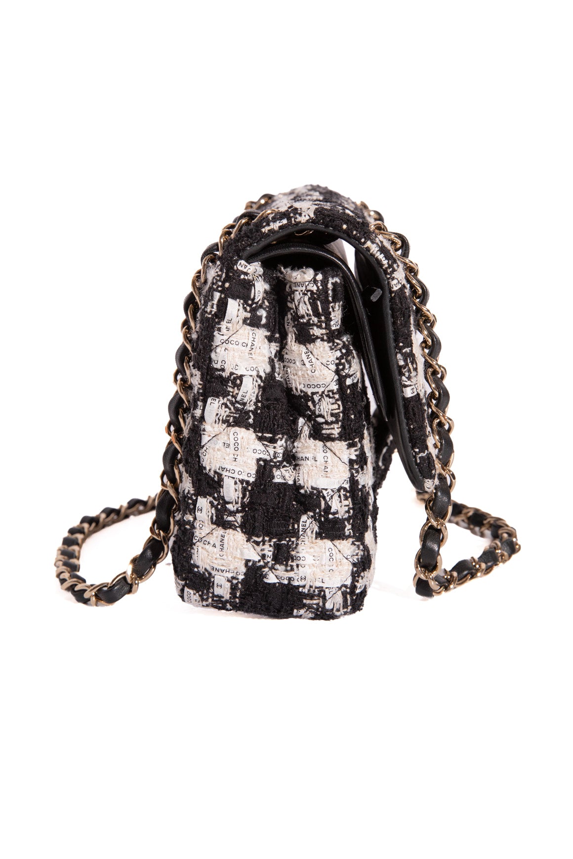 2019 CHANEL Houndstooth Tweed Small Classic Double Flap