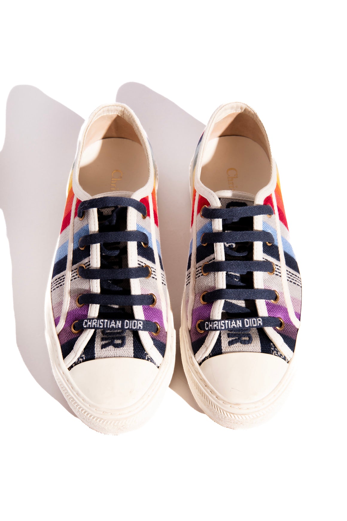 DIOR Rainbow Tapestry Low Top Sneakers (Sz. 36.5)
