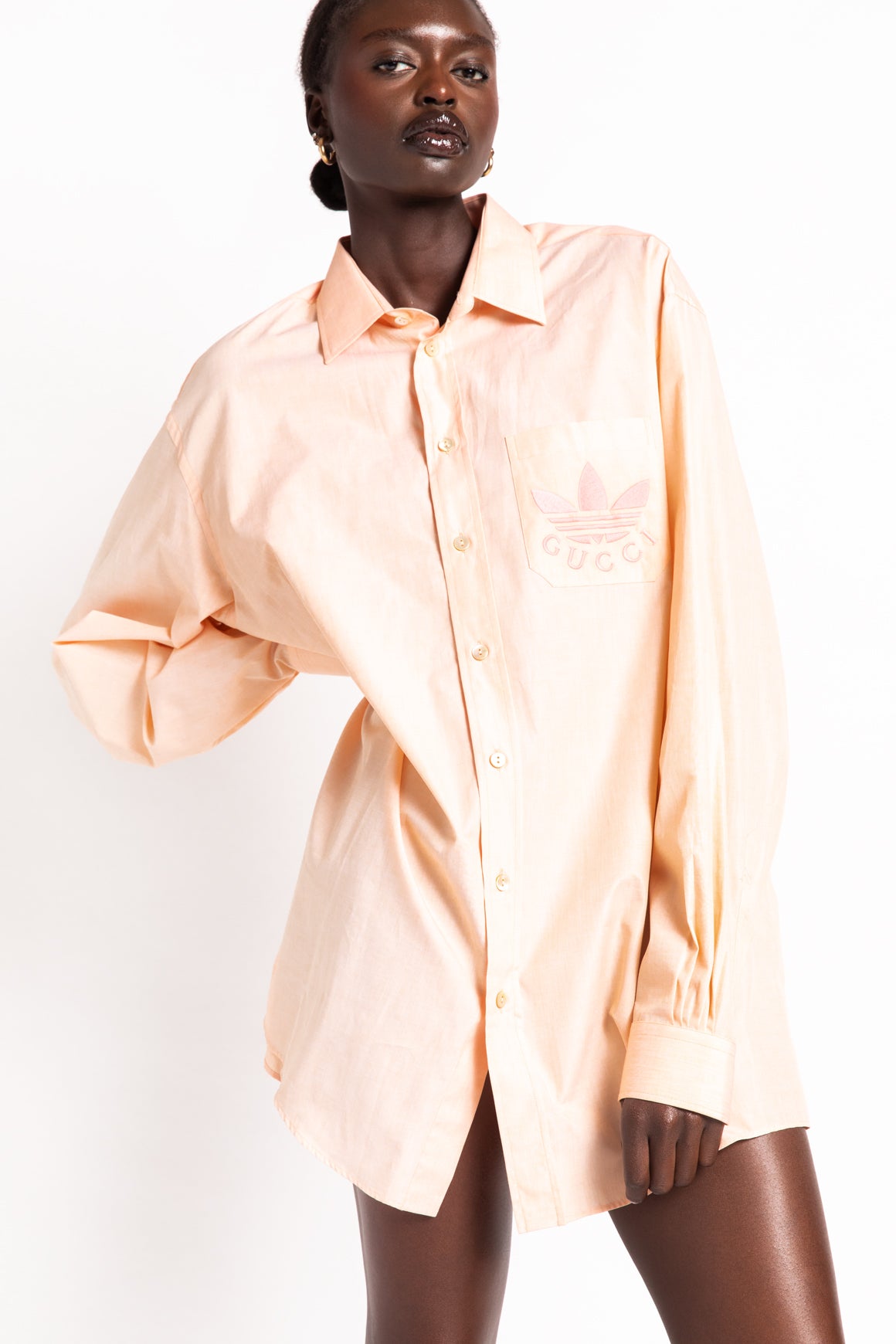 GUCCI X ADIDAS Peach Button Down Shirt