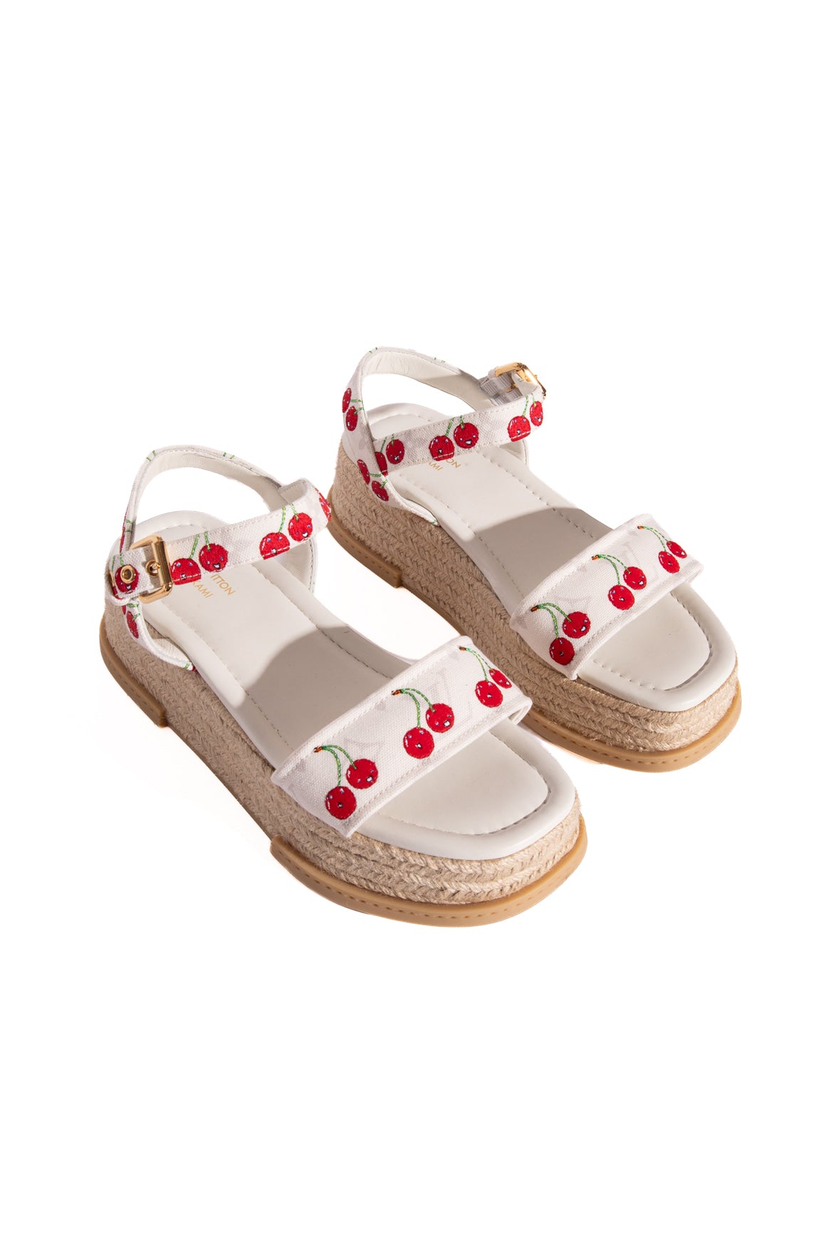 LOUIS VUITTON X MURAKAMI White Cherry Platform Sandals (Sz. 38)